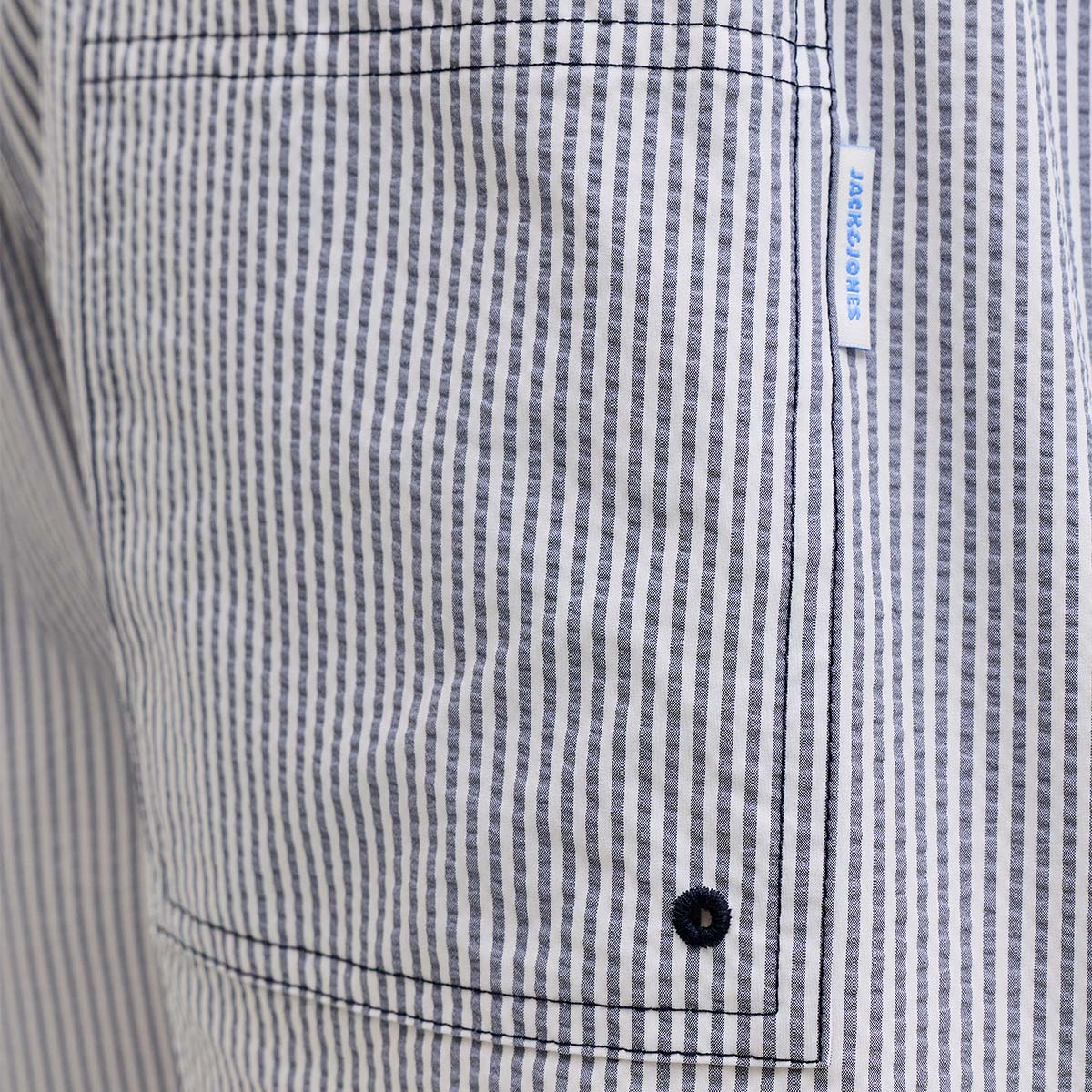 Jack & Jones Maui Ocean Seersucker Erkek Lacivert Mayo görsel 2