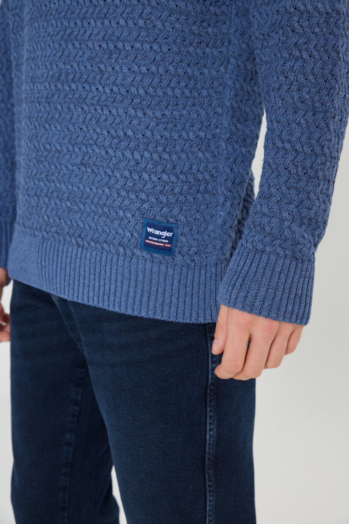 Wrangler Regular Fit Bisiklet Yaka Lacivert Triko görsel 6