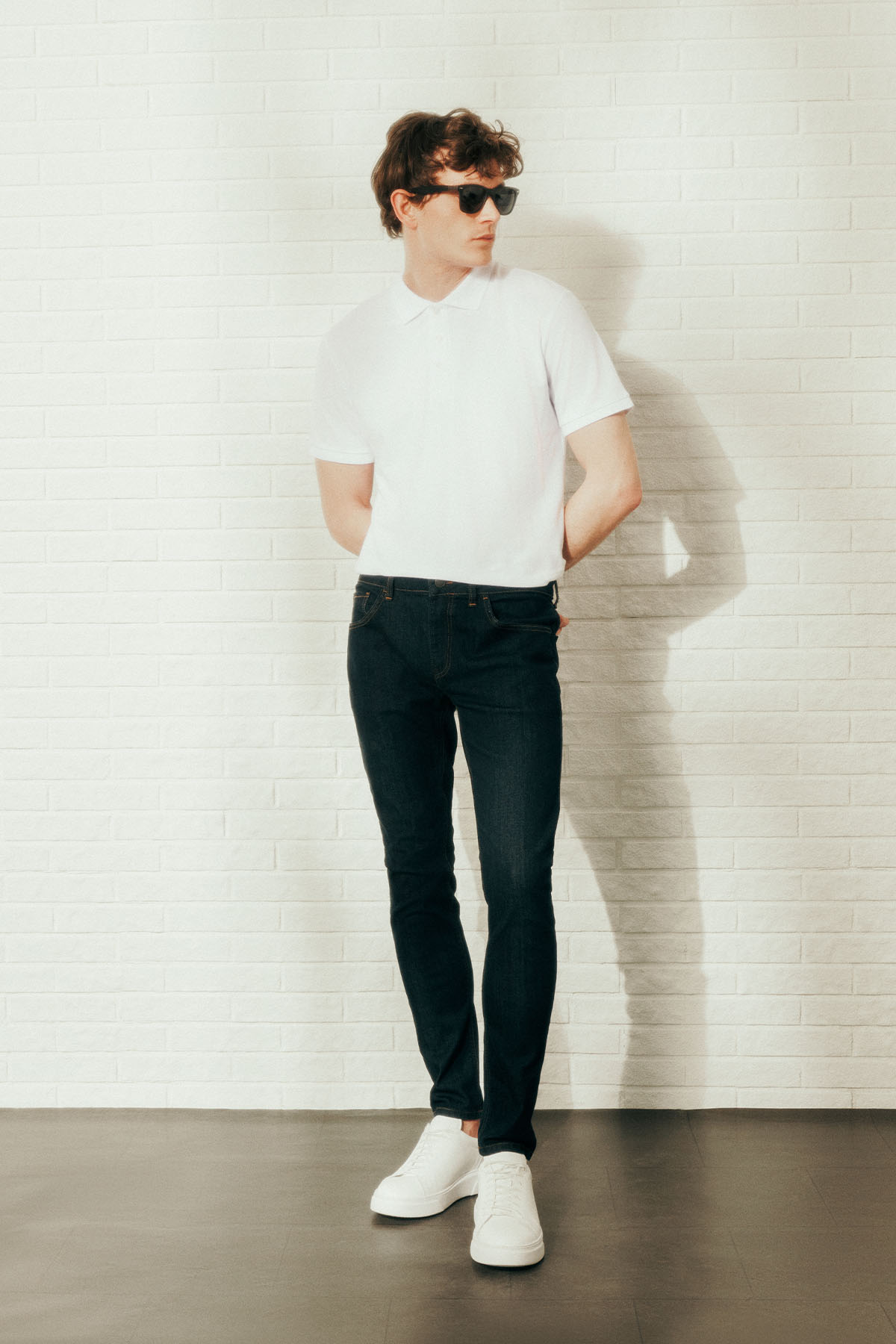 AC&Co / Altınyıldız Classics Erkek Beyaz Slim Fit Dar Kesim Polo Yaka %100 Pamuk Kısa Kollu Tişört görsel 2