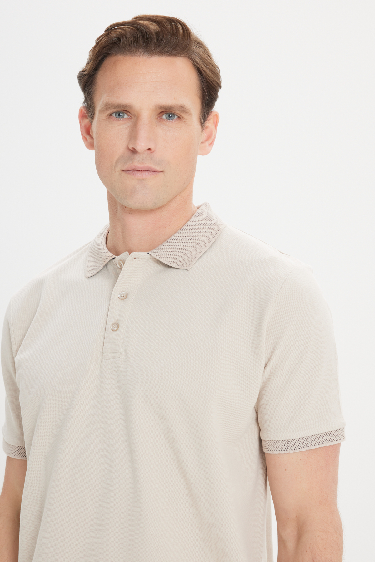 AC&Co / Altınyıldız Classics Erkek Safari Slim Fit Dar Kesim Polo Yaka %100 Pamuk Kısa Kollu Tişört görsel 4