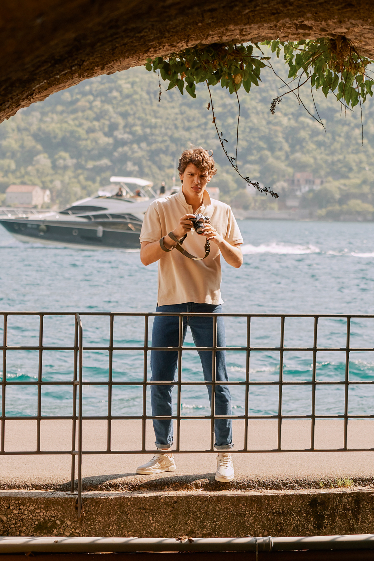 AC&Co / Altınyıldız Classics Erkek Safari Slim Fit Dar Kesim Polo Yaka %100 Pamuk Kısa Kollu Tişört görsel 6
