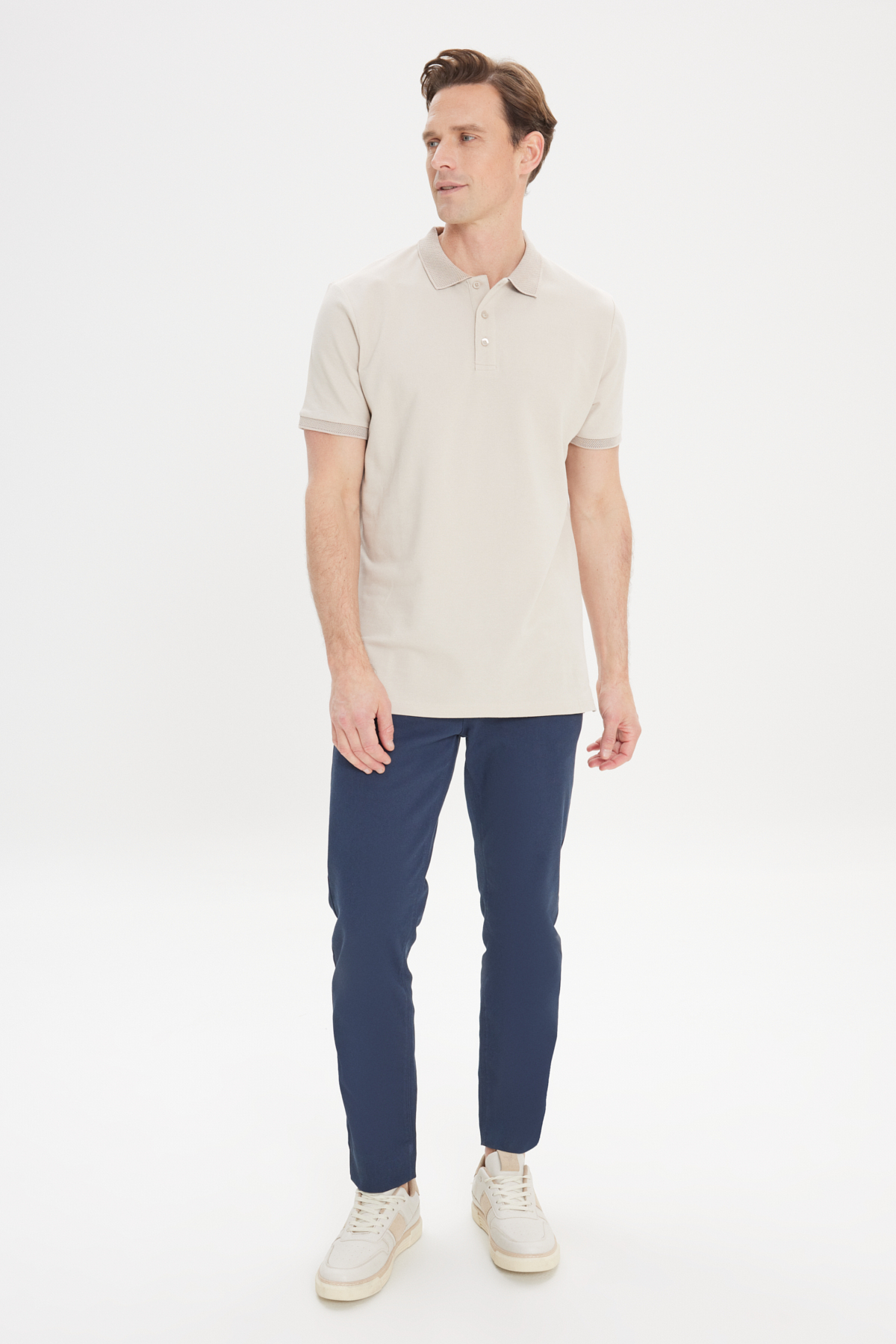 AC&Co / Altınyıldız Classics Erkek Safari Slim Fit Dar Kesim Polo Yaka %100 Pamuk Kısa Kollu Tişört görsel 8