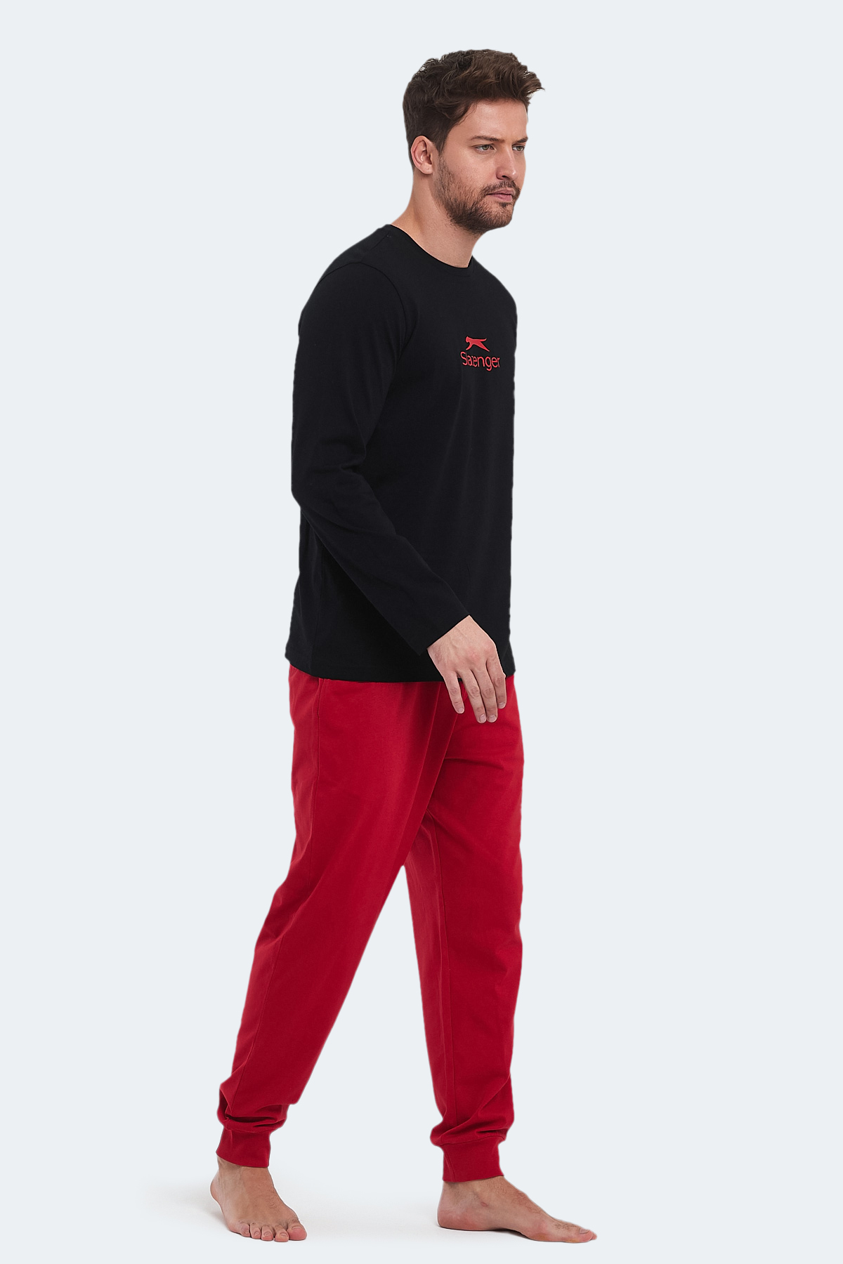 SLAZENGER PARTH IN Erkek Pamuklu Siyah Pijama görsel 3