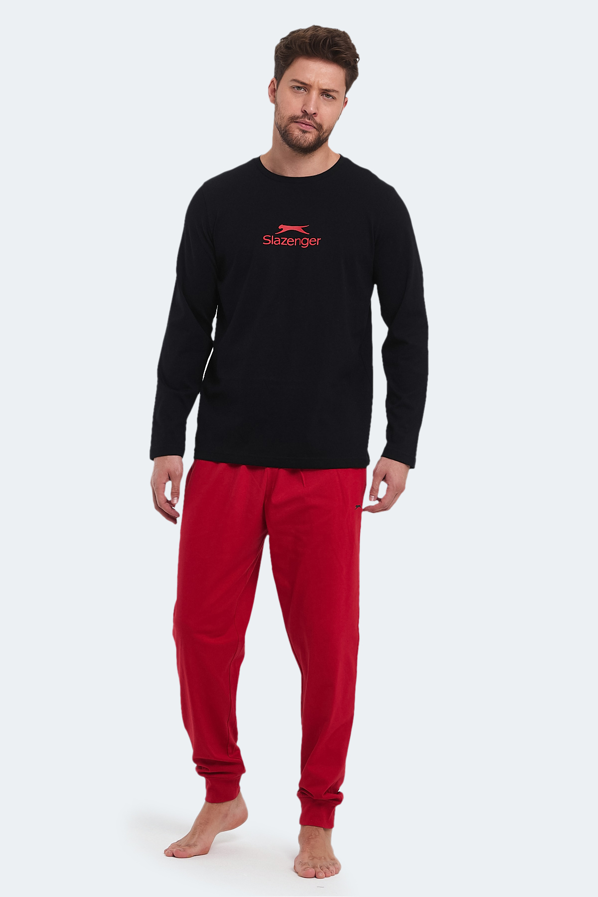 SLAZENGER PARTH IN Erkek Pamuklu Siyah Pijama görsel 4