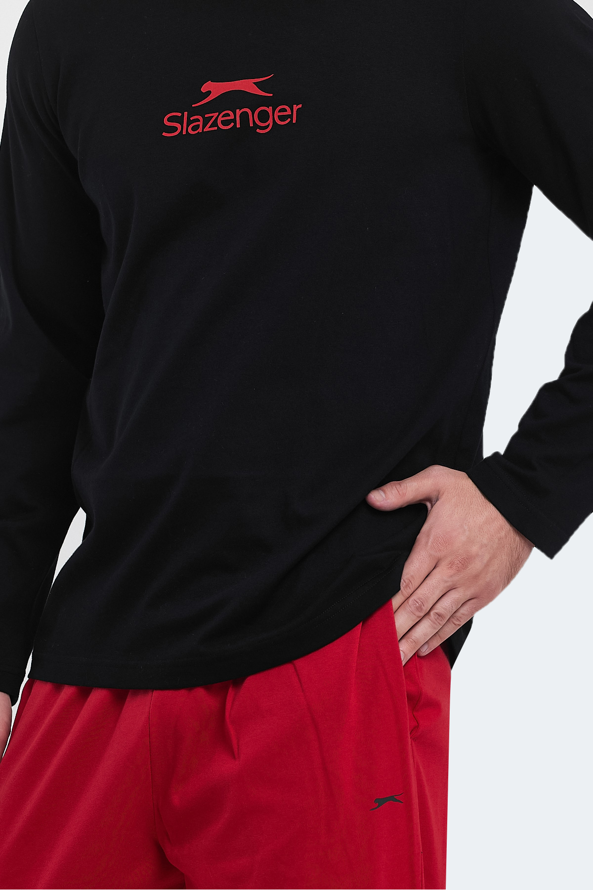 SLAZENGER PARTH IN Erkek Pamuklu Siyah Pijama görsel 5
