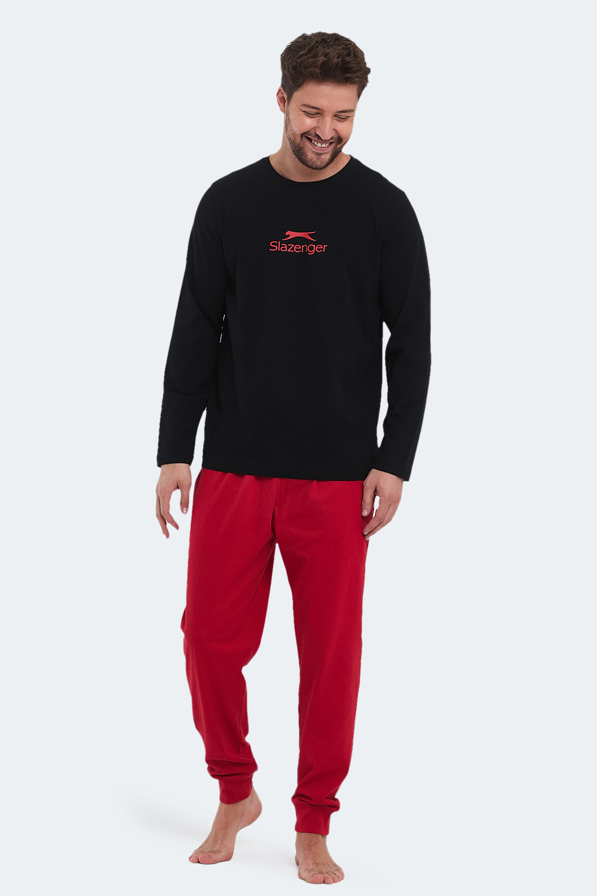 SLAZENGER PARTH IN Erkek Pamuklu Siyah Pijama görsel 7