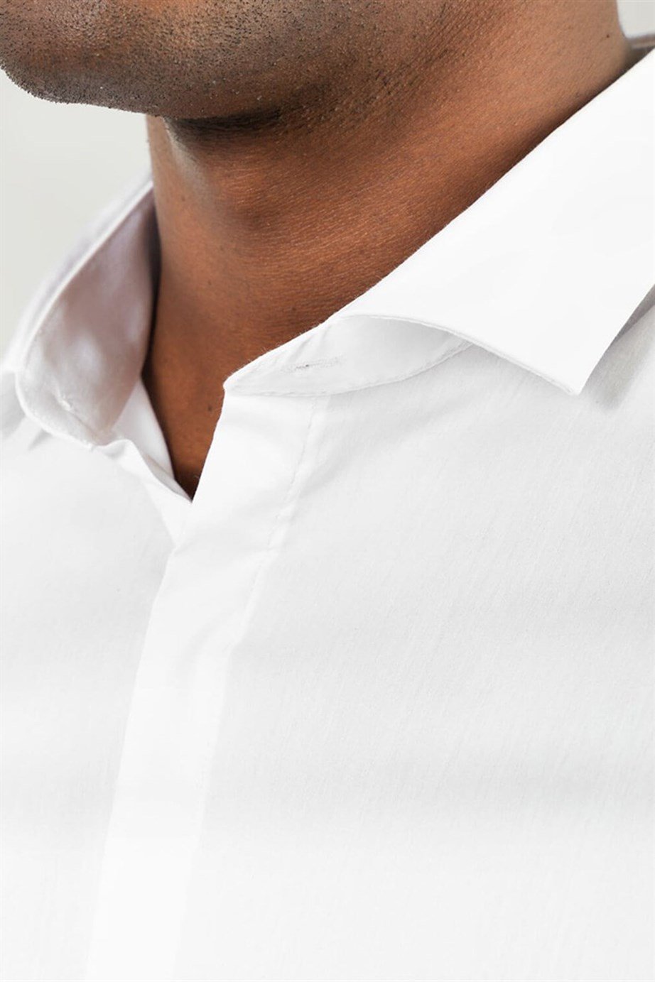 TUDORS Süper Slim Fit Pamuklu Elastanlı Erkek Beyaz Gömlek görsel 3