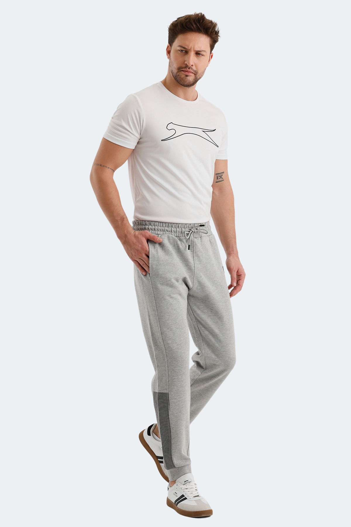 SLAZENGER PHILO Erkek Jogger Eşofman Altı Gri görsel 7