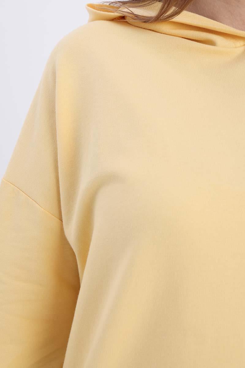 ALLDAY Açık Sarı Kanguru Cepli Kapüşonlu Sweat Tunik görsel 5