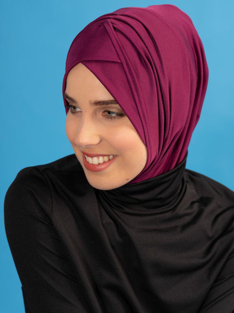 Marina Çapraz Detaylı Deniz Bonesi - Mürdüm B2104 görsel 4