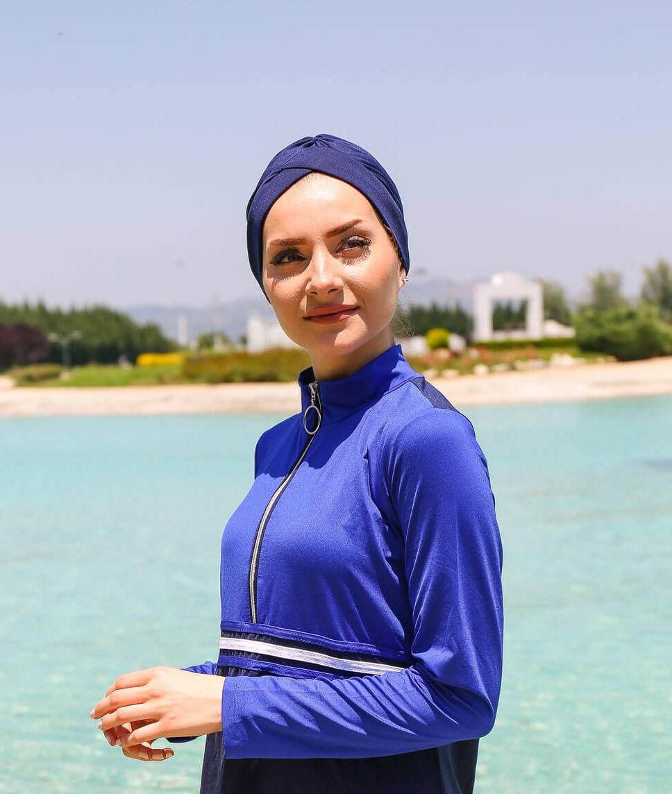 Marina Lacivert Çapraz Detaylı Deniz Bonesi B2103 görsel 2