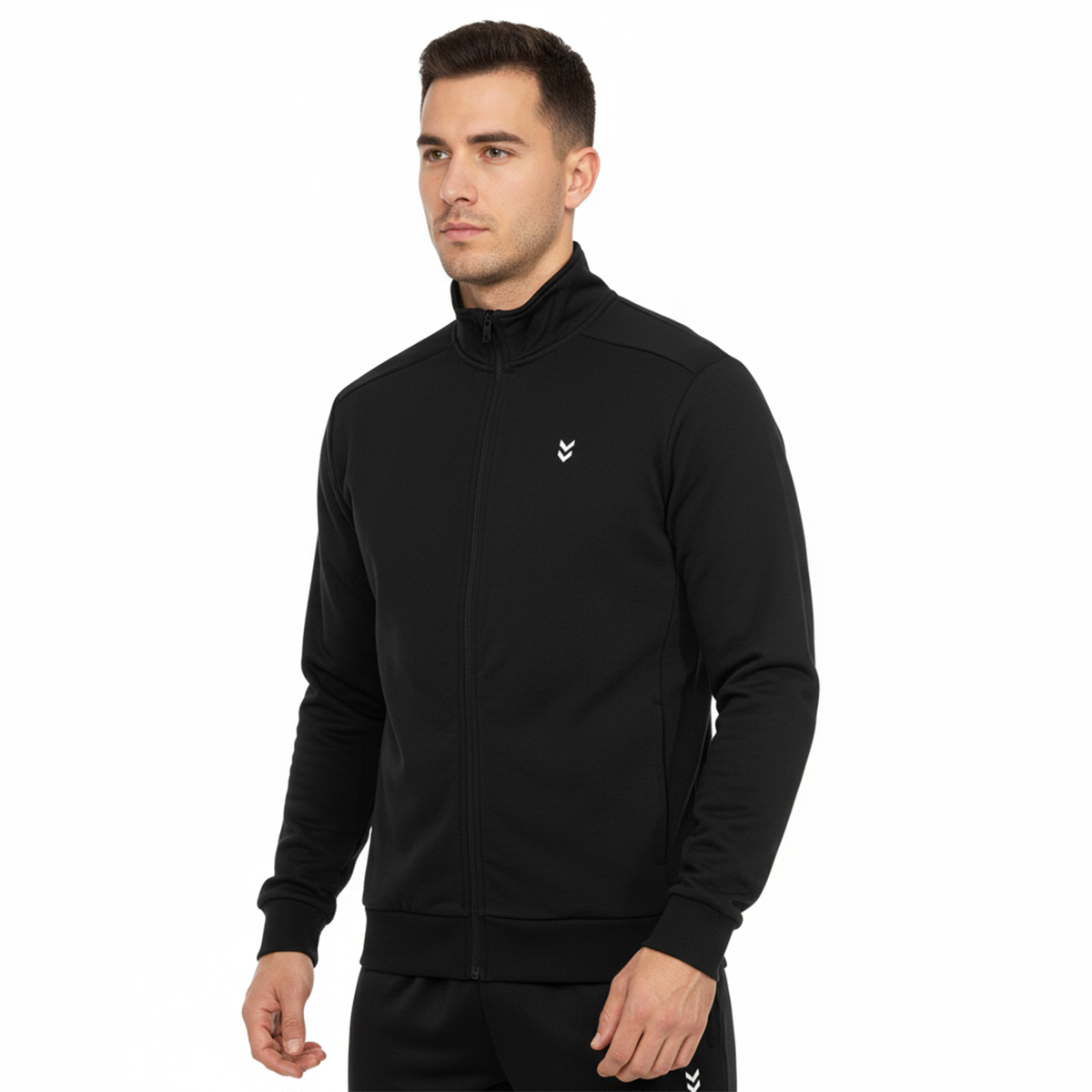 Hummel Pulse Siyah Dik Yaka Erkek Fermuarlı Sweatshirt Hırka
