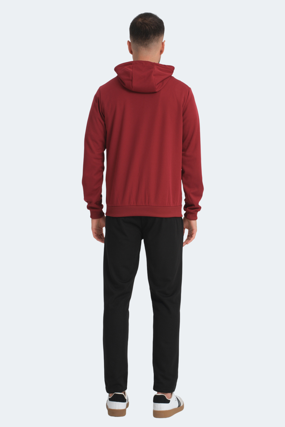 SLAZENGER RICH Erkek Fermuarlı Kapüşonlu Cepli Bordo Eşofman Takımı görsel 2