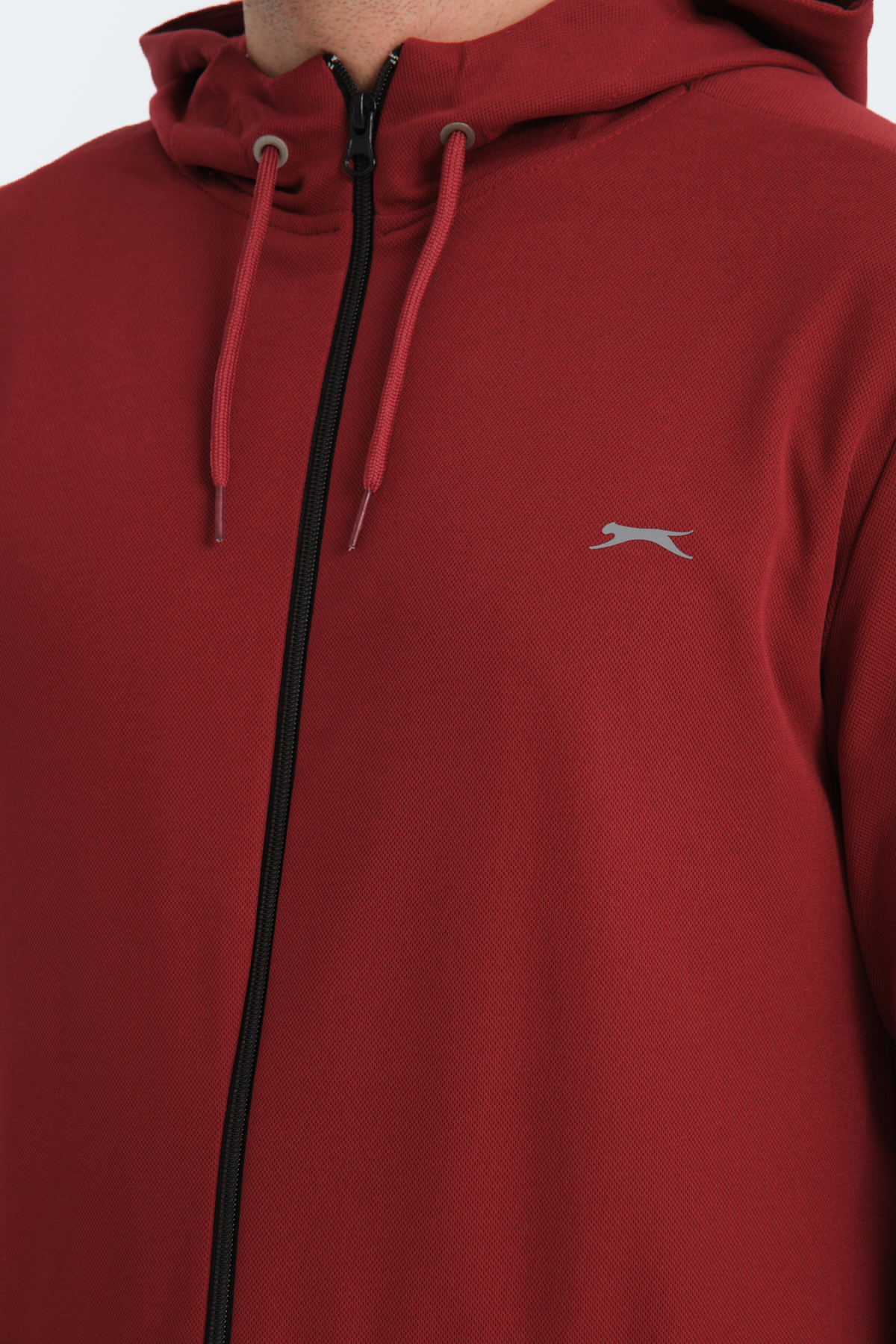SLAZENGER RICH Erkek Fermuarlı Kapüşonlu Cepli Bordo Eşofman Takımı görsel 4