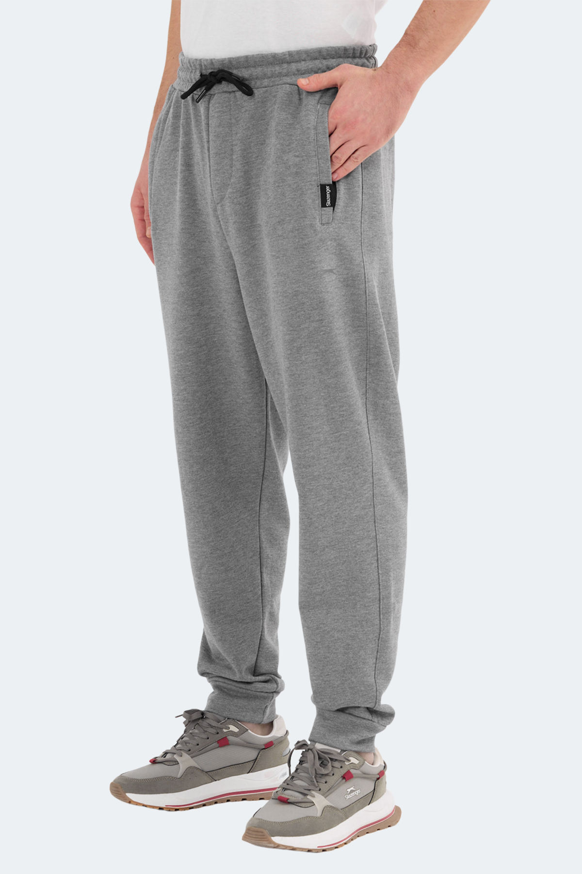 SLAZENGER NAVDEEP Erkek %100 Pamuk Jogger Eşofman Altı Koyu Gri