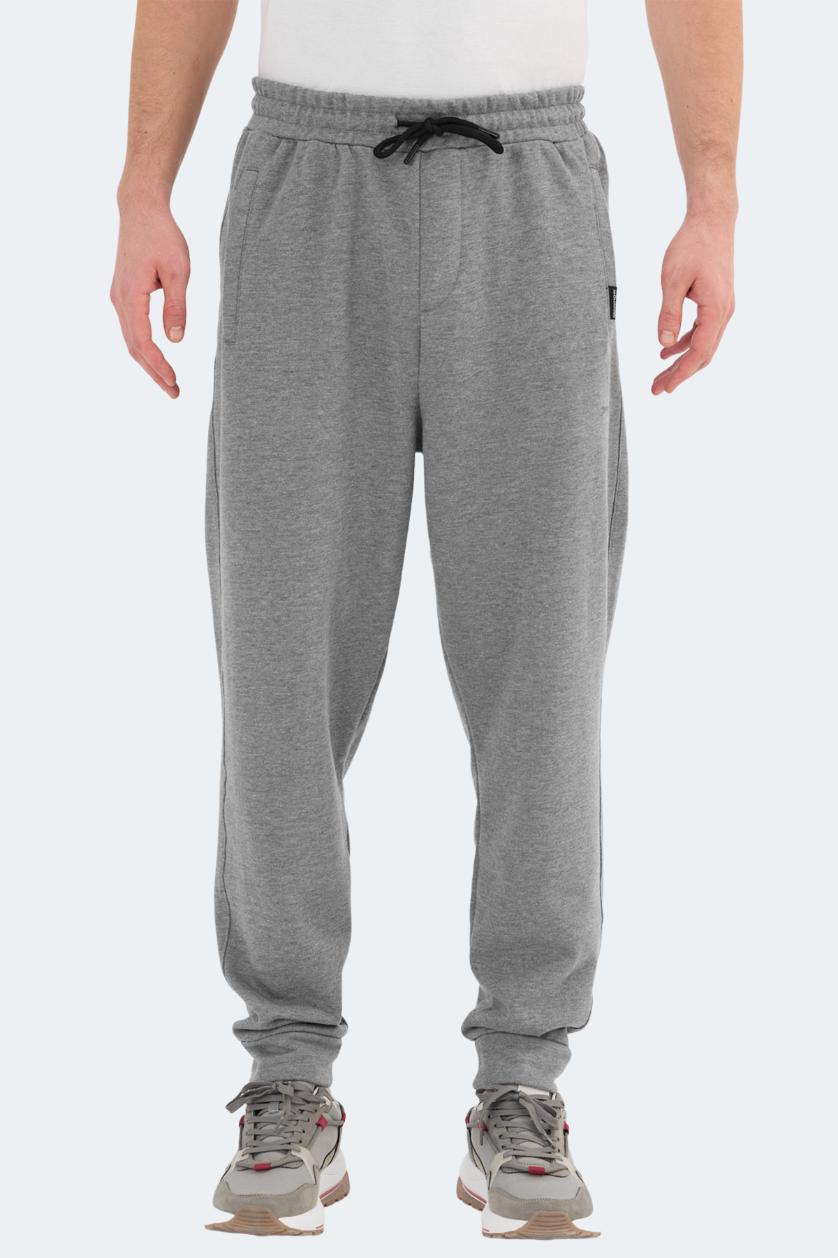 SLAZENGER NAVDEEP Erkek %100 Pamuk Jogger Eşofman Altı Koyu Gri görsel 2