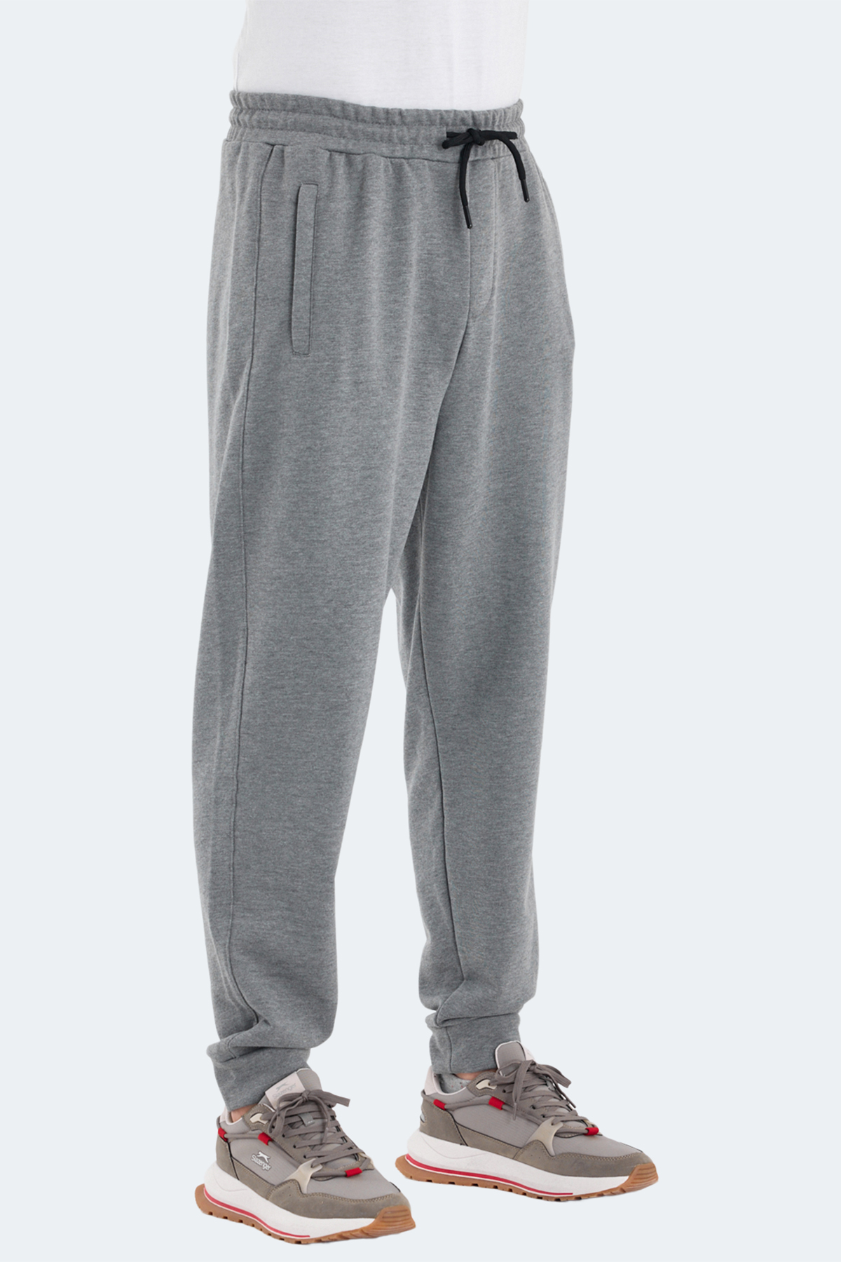 SLAZENGER NAVDEEP Erkek %100 Pamuk Jogger Eşofman Altı Koyu Gri görsel 3