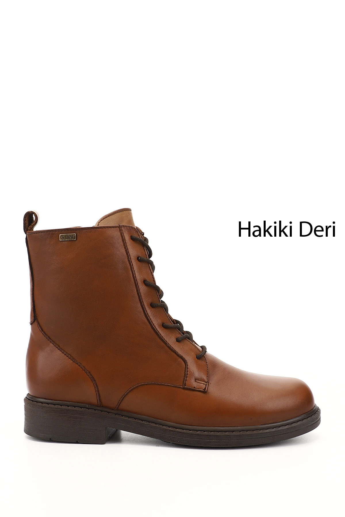 GÖNDERİ(R) Kadın TABA-KAHVERENGİ Fermuarlı Kauçuk Taban Hakiki Deri Postal Bot