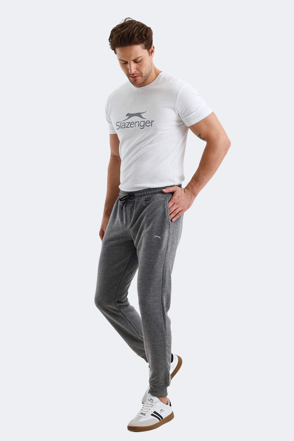 SLAZENGER CUPA I Erkek Jogger Eşofman Altı Koyu Gri görsel 7