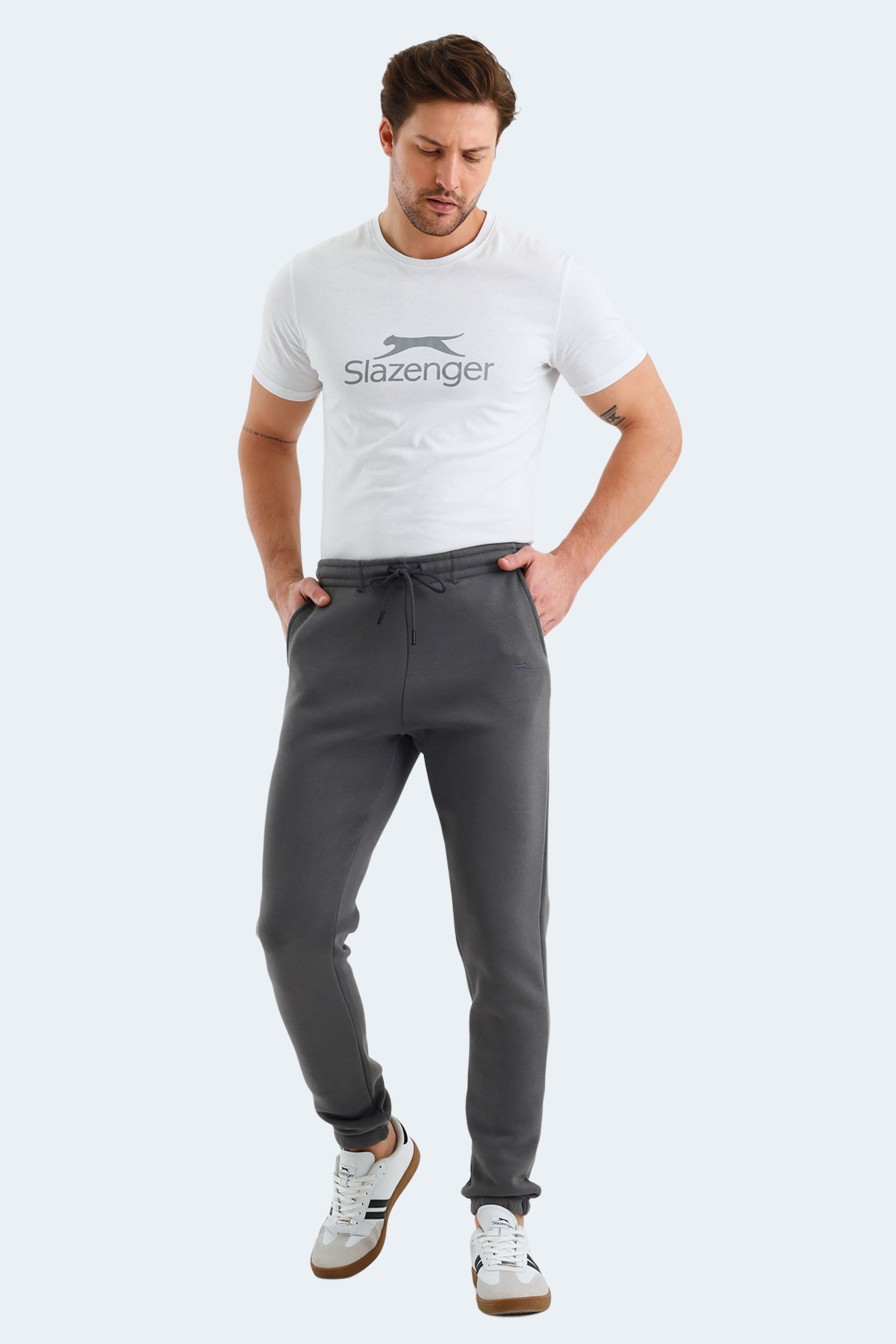 SLAZENGER VARIOUS Erkek Jogger Eşofman Altı Koyu Gri görsel 5