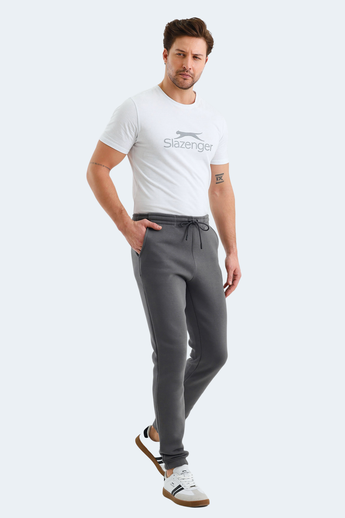 SLAZENGER VARIOUS Erkek Jogger Eşofman Altı Koyu Gri görsel 7