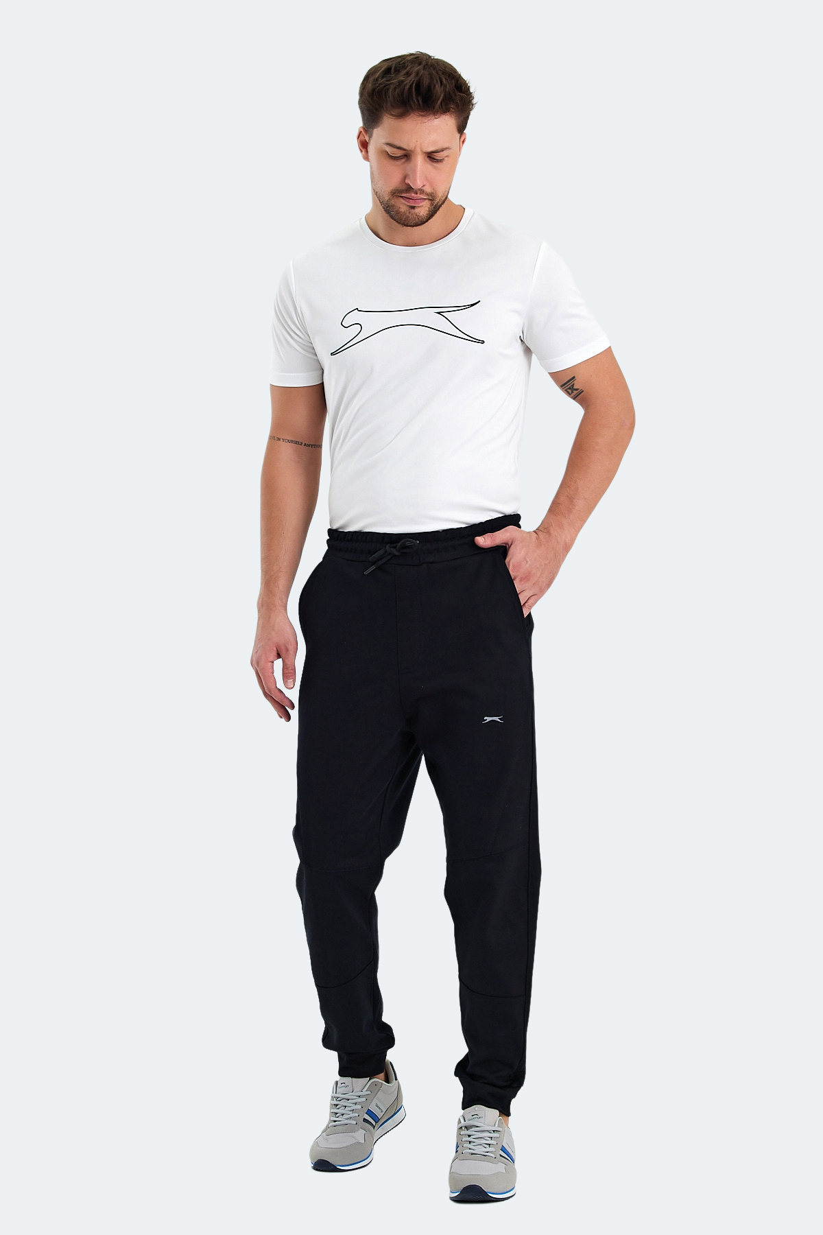 SLAZENGER NADAB Erkek %100 Pamuk Jogger Eşofman Altı Siyah görsel 6