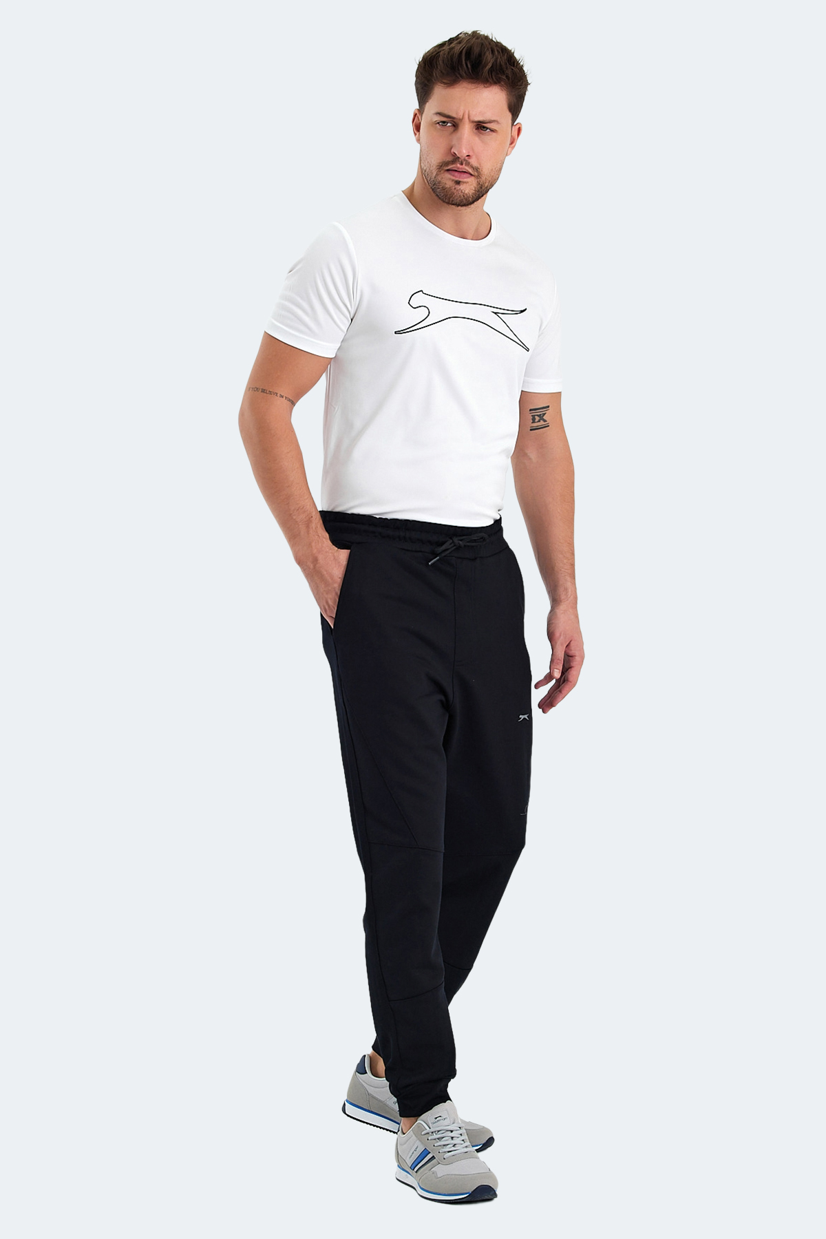 SLAZENGER NADAB Erkek %100 Pamuk Jogger Eşofman Altı Siyah görsel 7