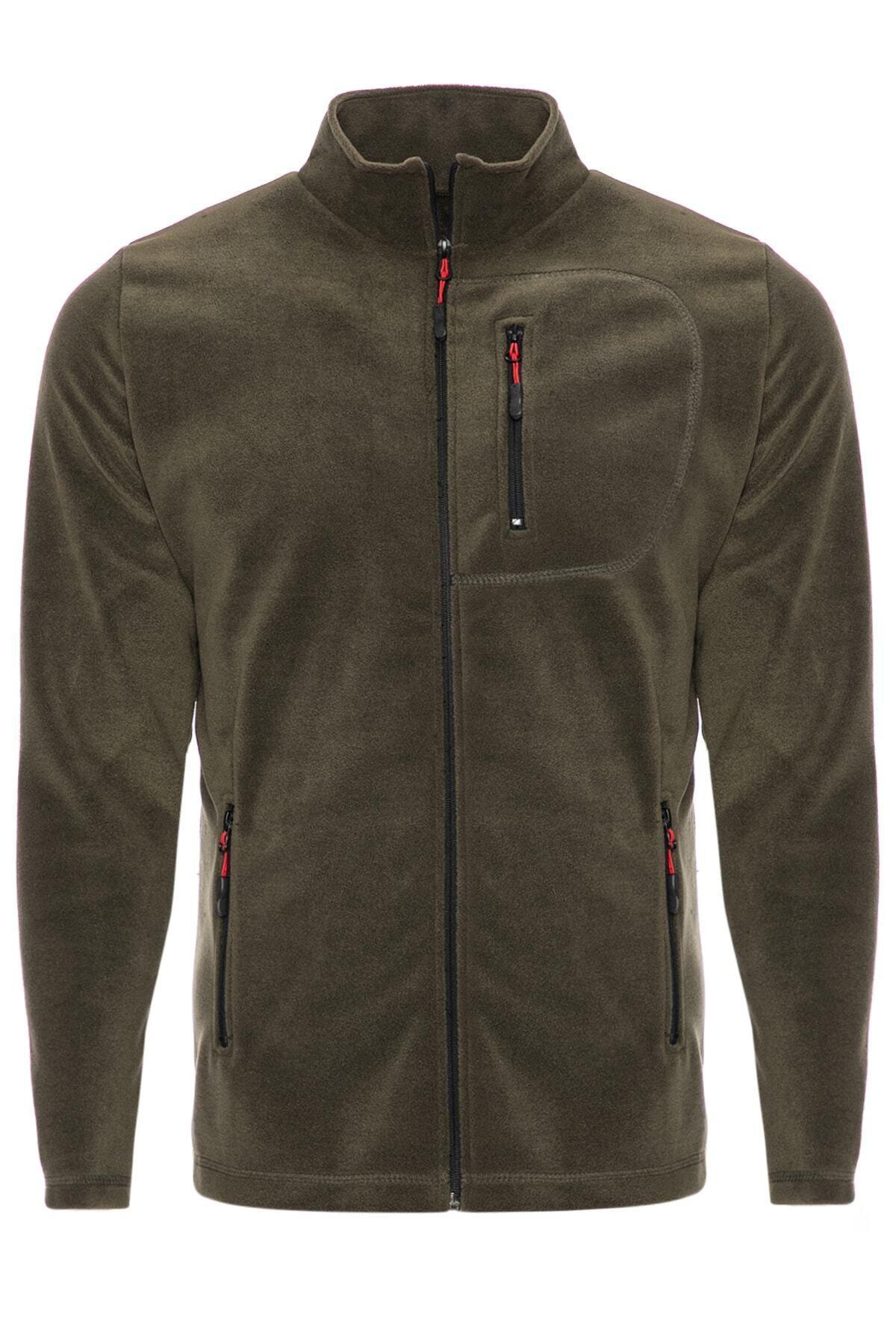 Genius Store Polar Tam 3 Cepli Outdoor Polar Erkek Fermuarlı Sweatshirt Hırka