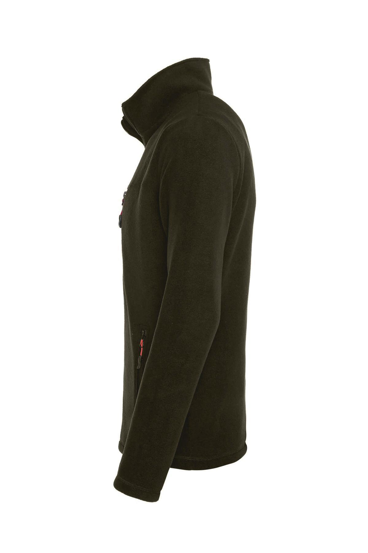 Genius Store Polar Tam 3 Cepli Outdoor Polar Erkek Fermuarlı Sweatshirt Hırka görsel 3