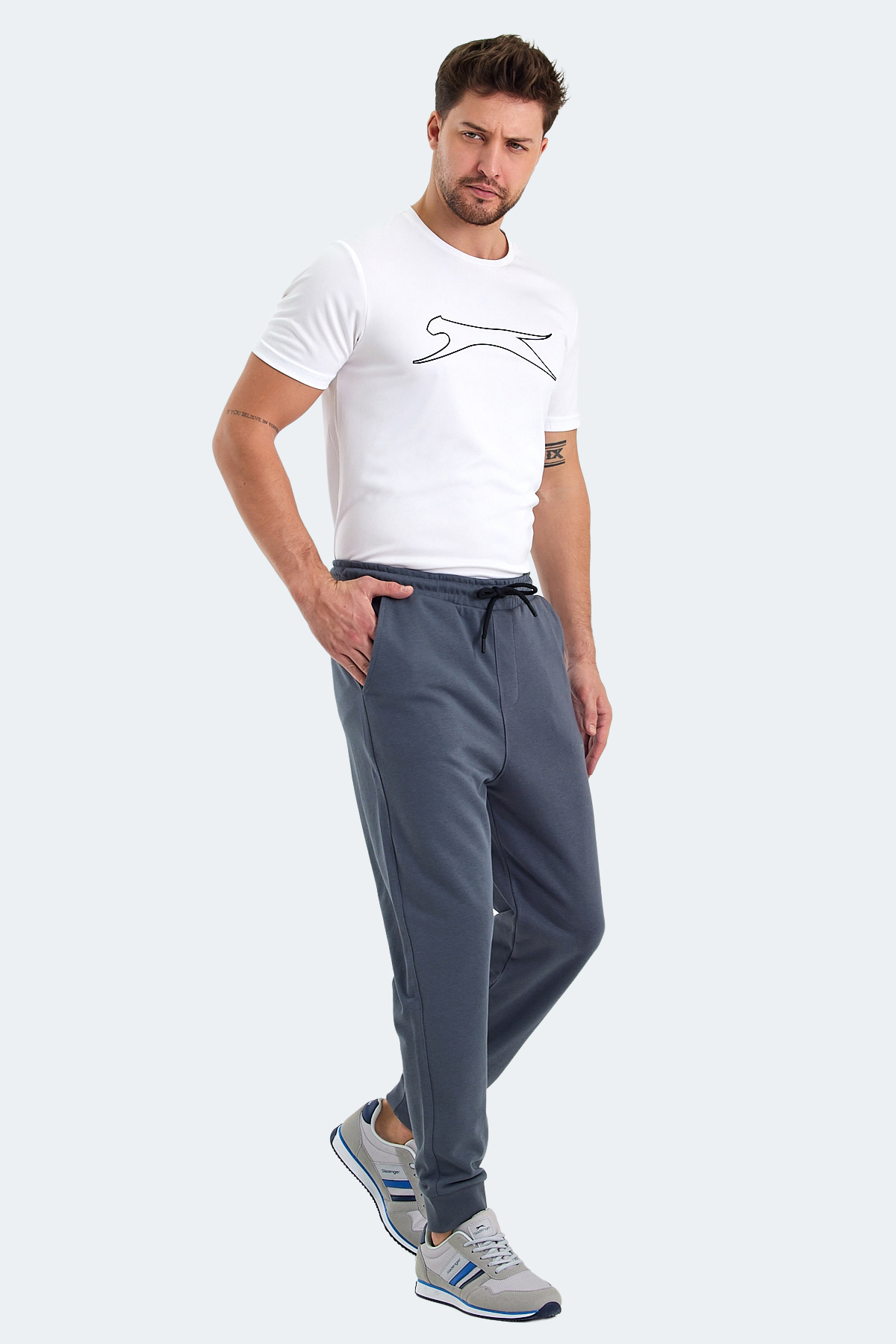 SLAZENGER ONIONIX I Erkek Jogger Eşofman Altı Koyu Gri görsel 7