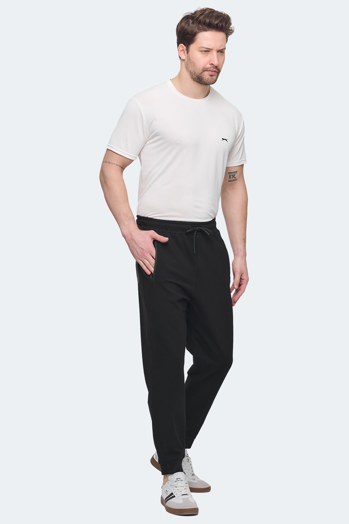 SLAZENGER OFER IN Erkek Jogger Eşofman Altı Siyah görsel 7