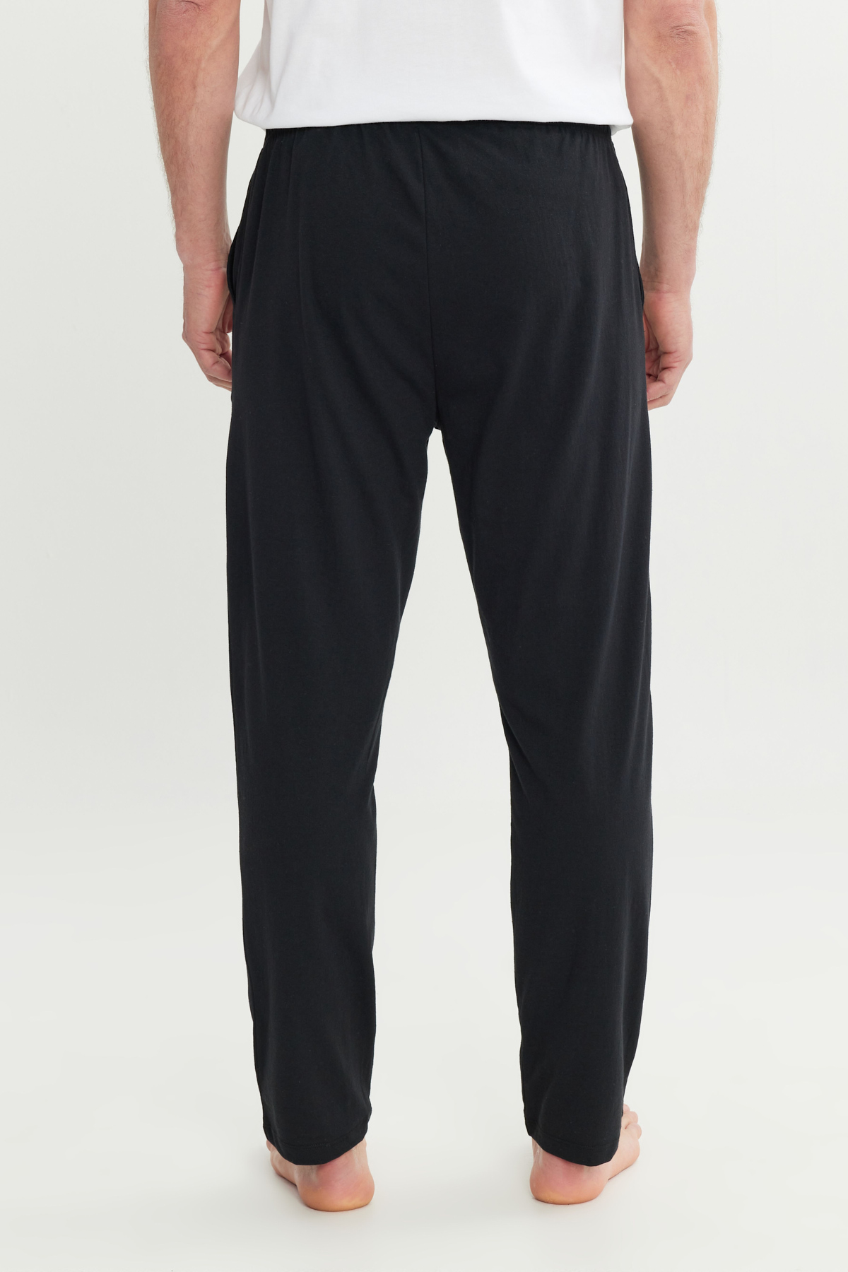 AC&Co / Altınyıldız Classics Erkek Siyah Pamuklu Standart Fit Normal Kesim Beli Lastikli Cepli Pijama Altı görsel 7