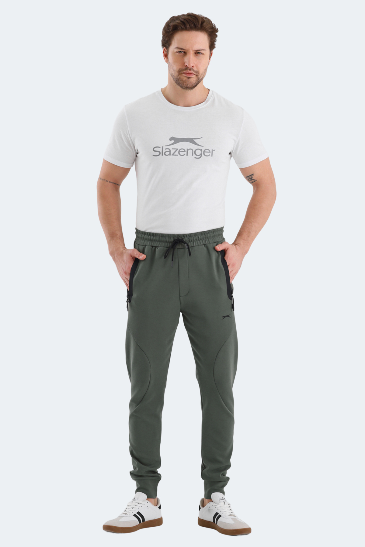 SLAZENGER VARUNA Erkek Jogger Eşofman Altı Haki görsel 4