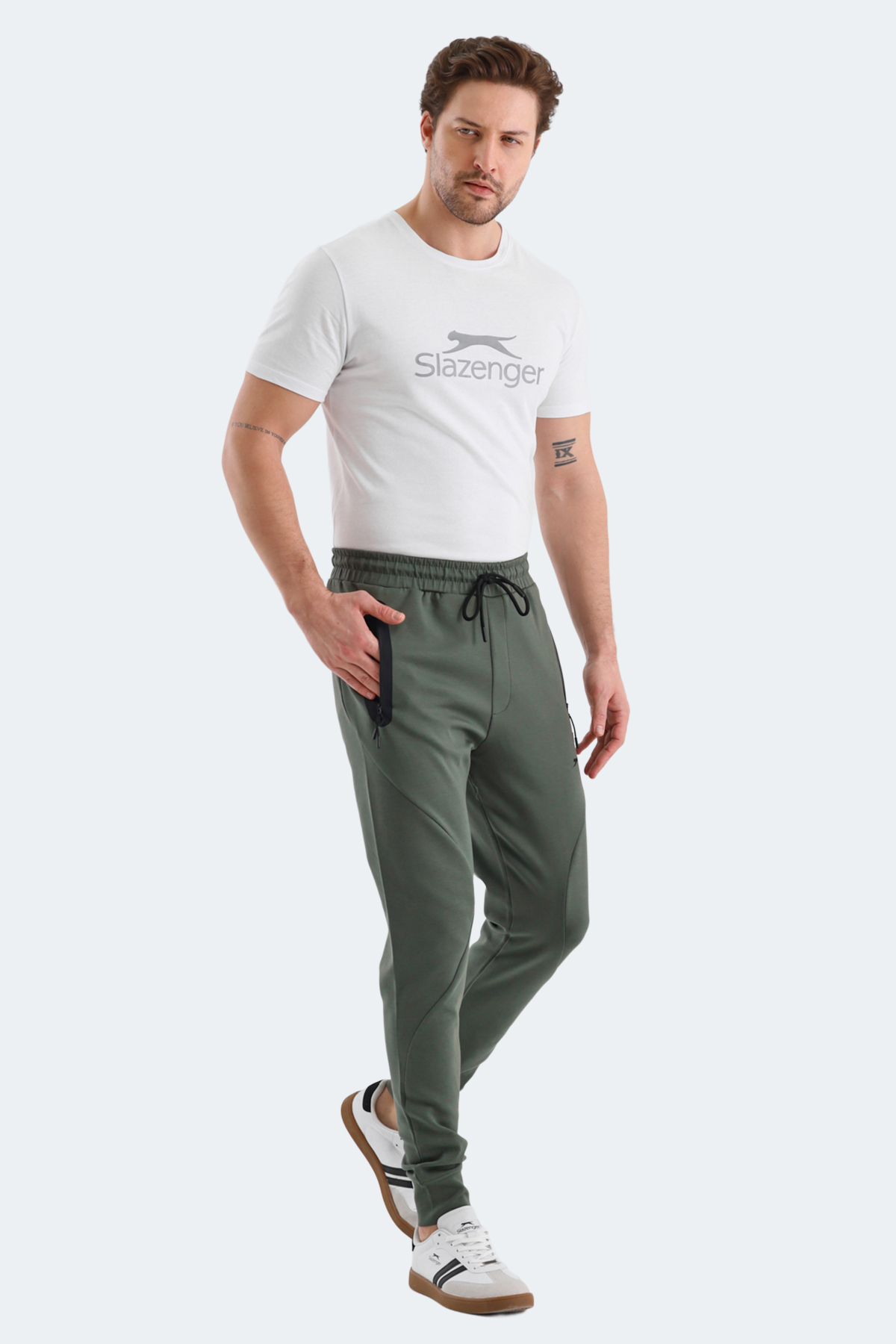 SLAZENGER VARUNA Erkek Jogger Eşofman Altı Haki görsel 7