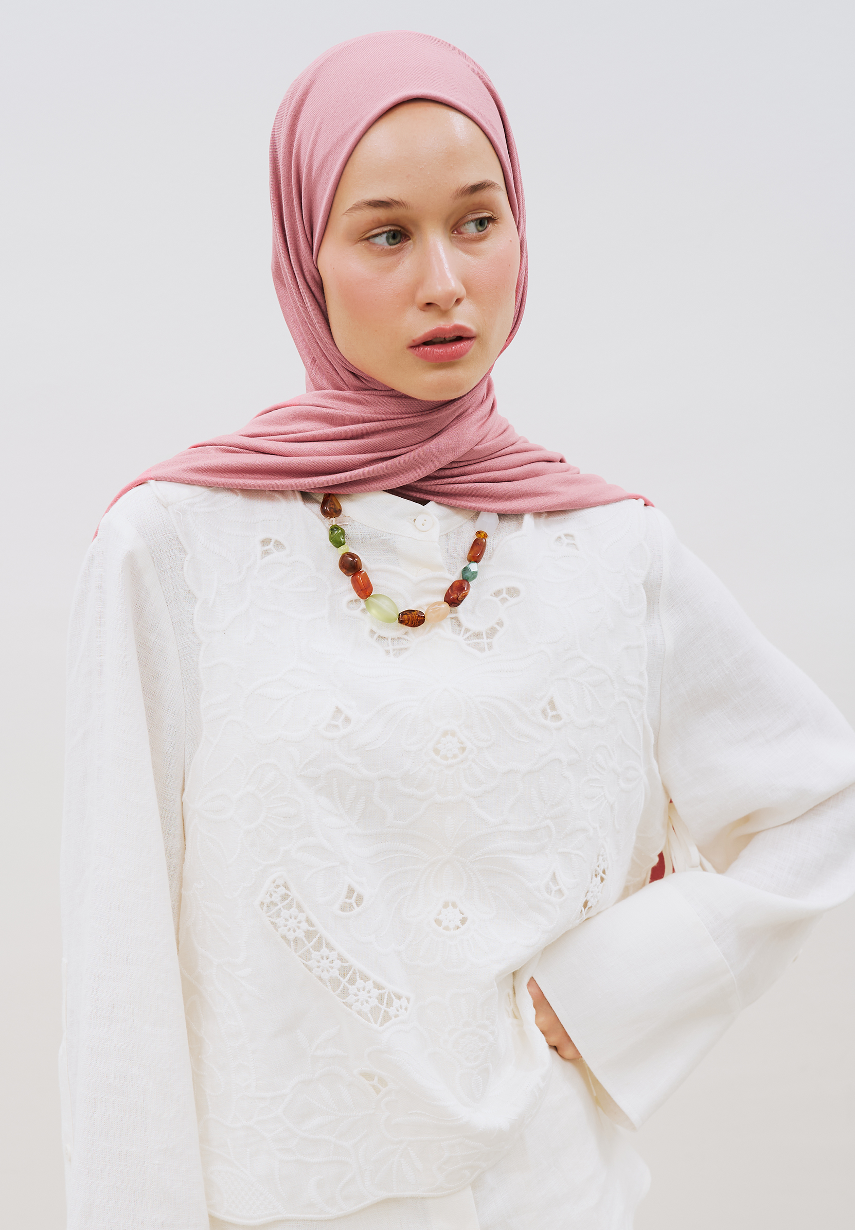 Fresh Scarfs Penye Şal Gül Yaprağı görsel 4