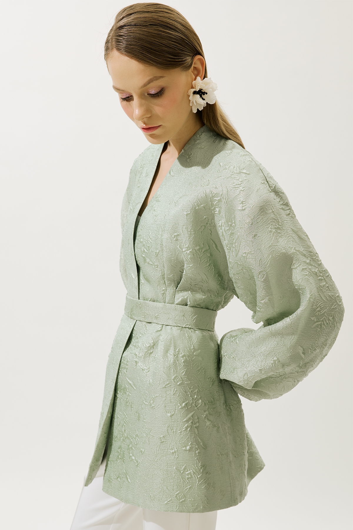 Manuka Jakar Organze Kimono Mint görsel 5
