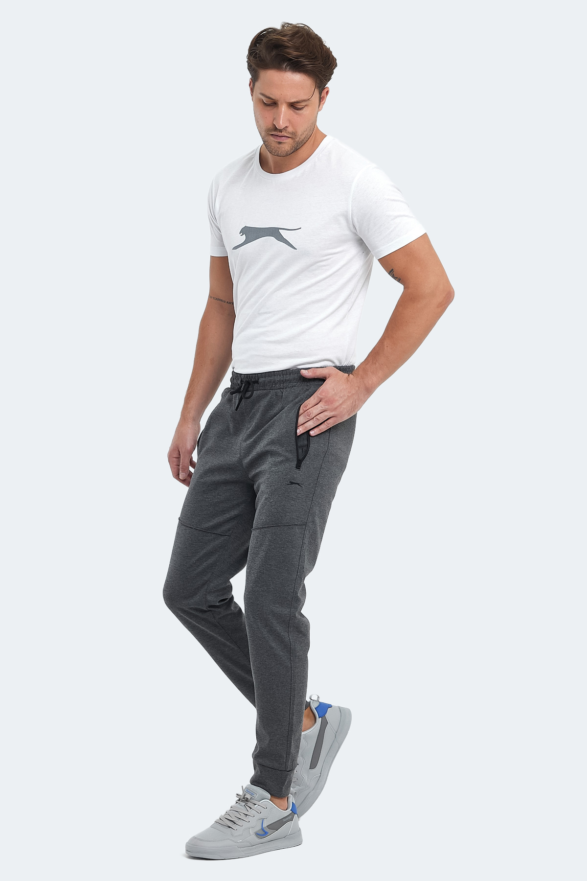 SLAZENGER ONLY IN Erkek Jogger Eşofman Altı Koyu Gri görsel 7