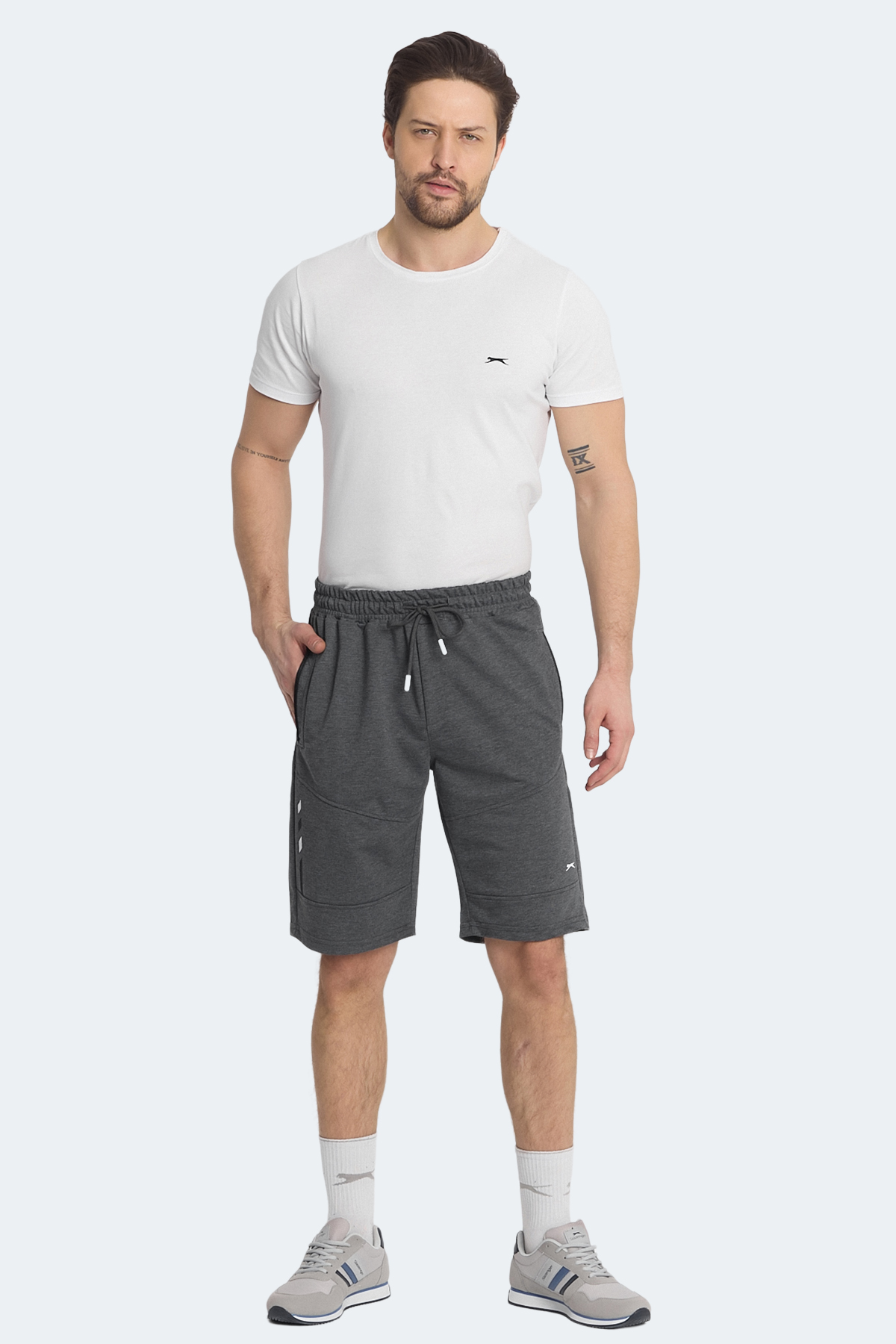 SLAZENGER NASIM Erkek Cepli Koyu Gri Şort görsel 5