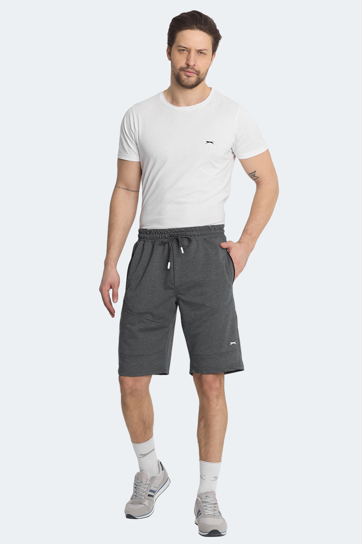 SLAZENGER NASIM Erkek Cepli Koyu Gri Şort görsel 7