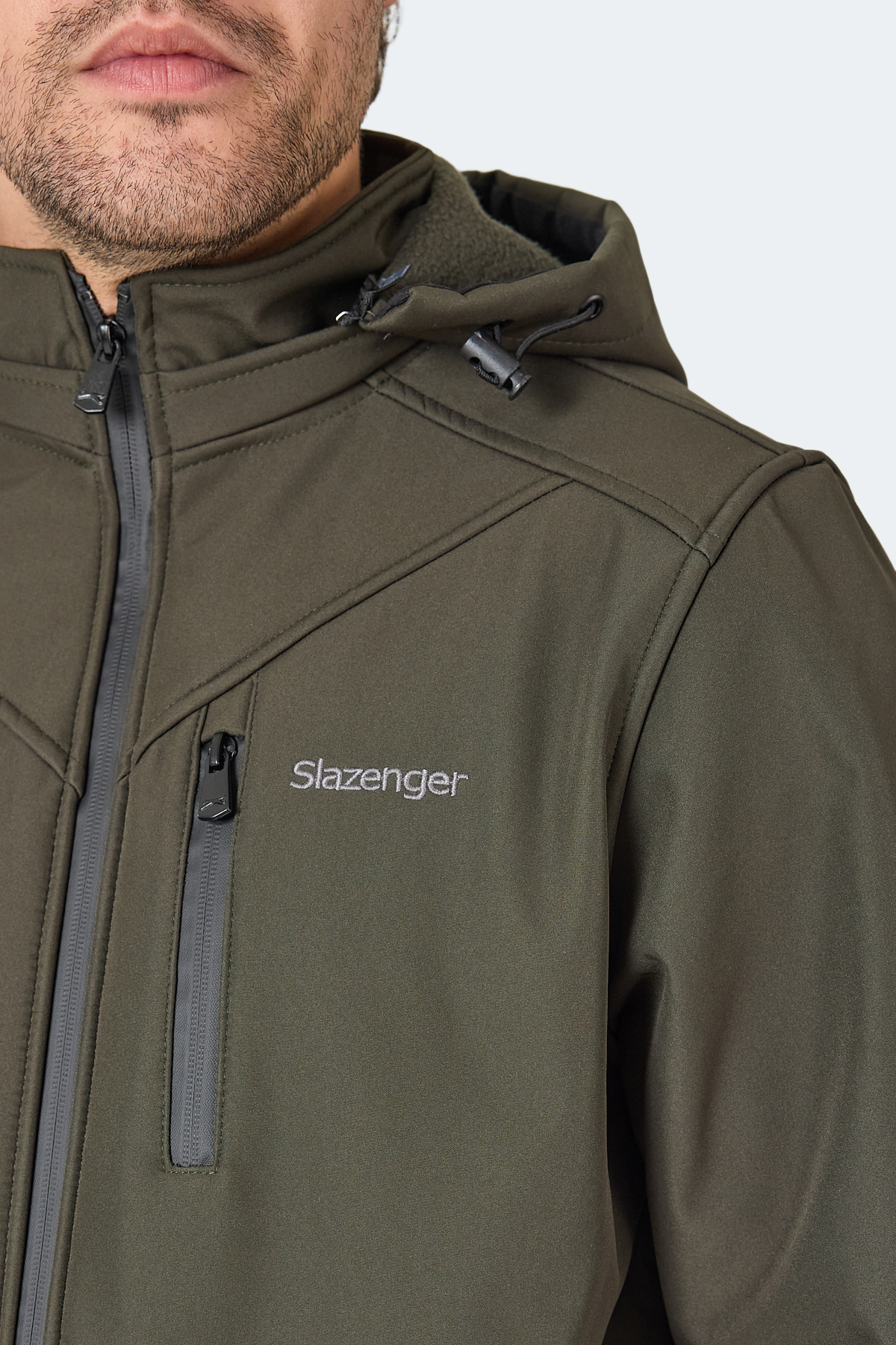 SLAZENGER HA-YUN Erkek Mont Softshell Kaban Haki görsel 2
