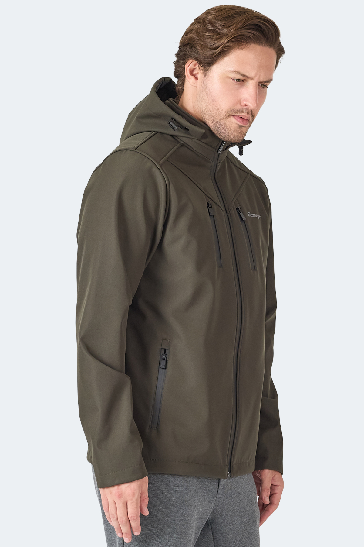 SLAZENGER HA-YUN Erkek Mont Softshell Kaban Haki görsel 3