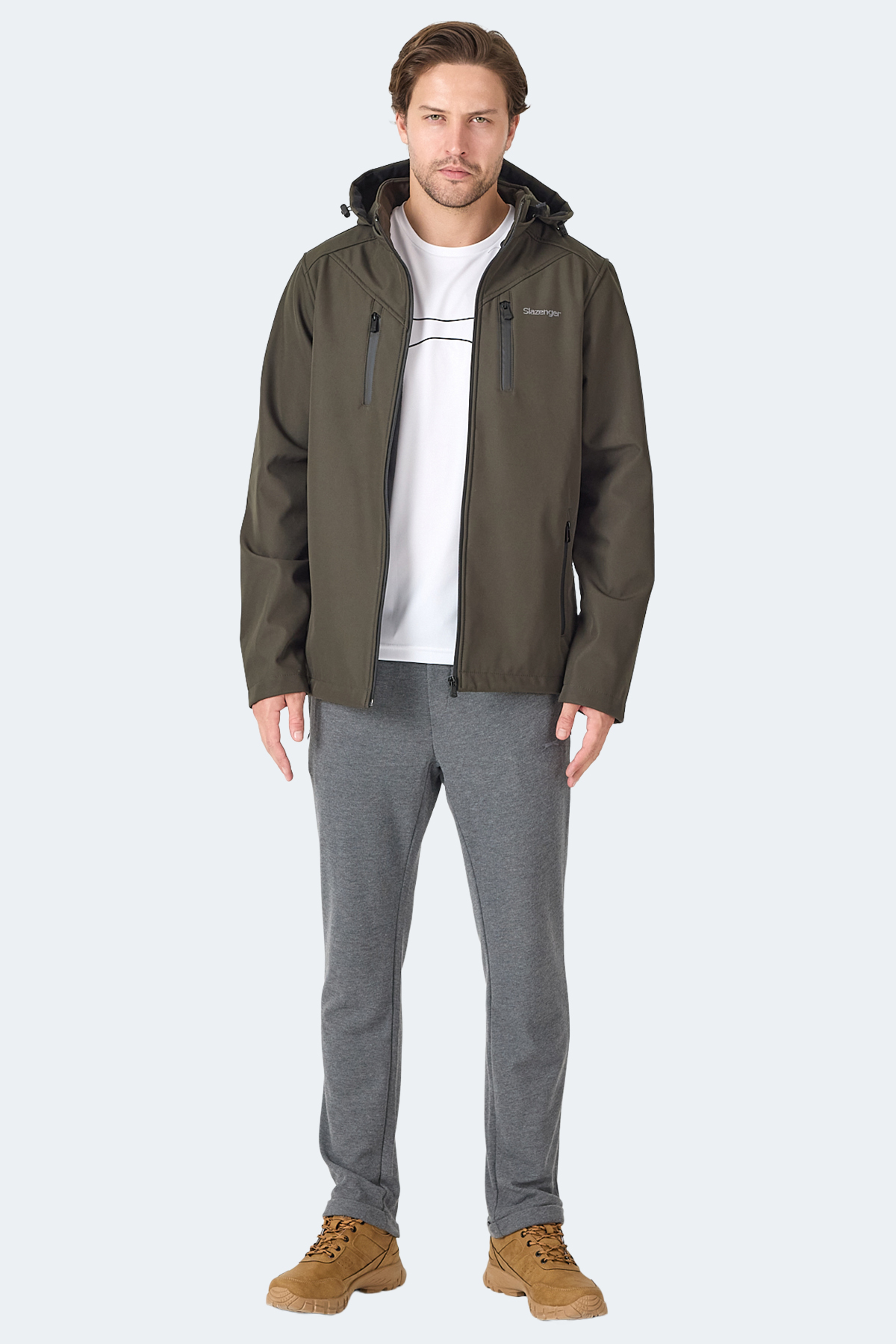 SLAZENGER HA-YUN Erkek Mont Softshell Kaban Haki görsel 7