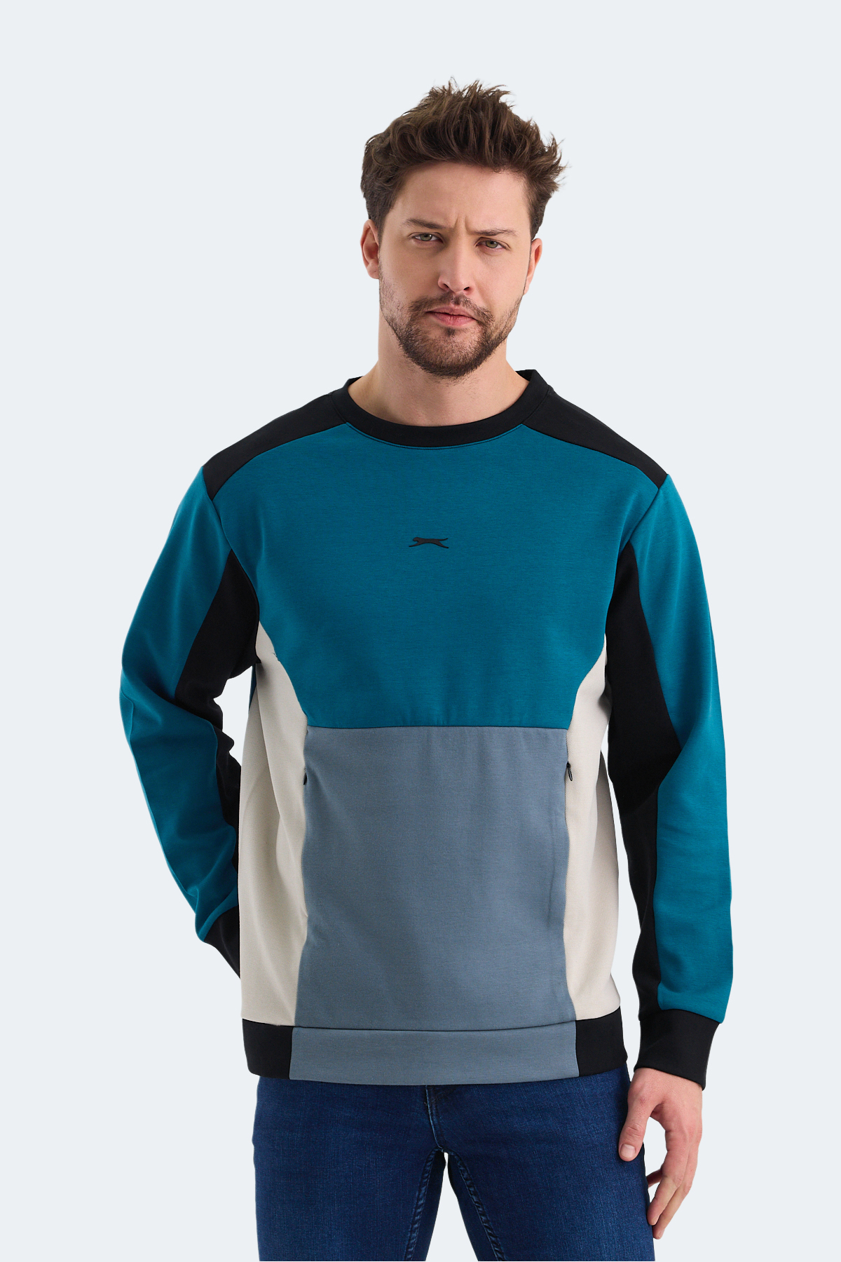 SLAZENGER VITALI Erkek Petrol Sweatshirt