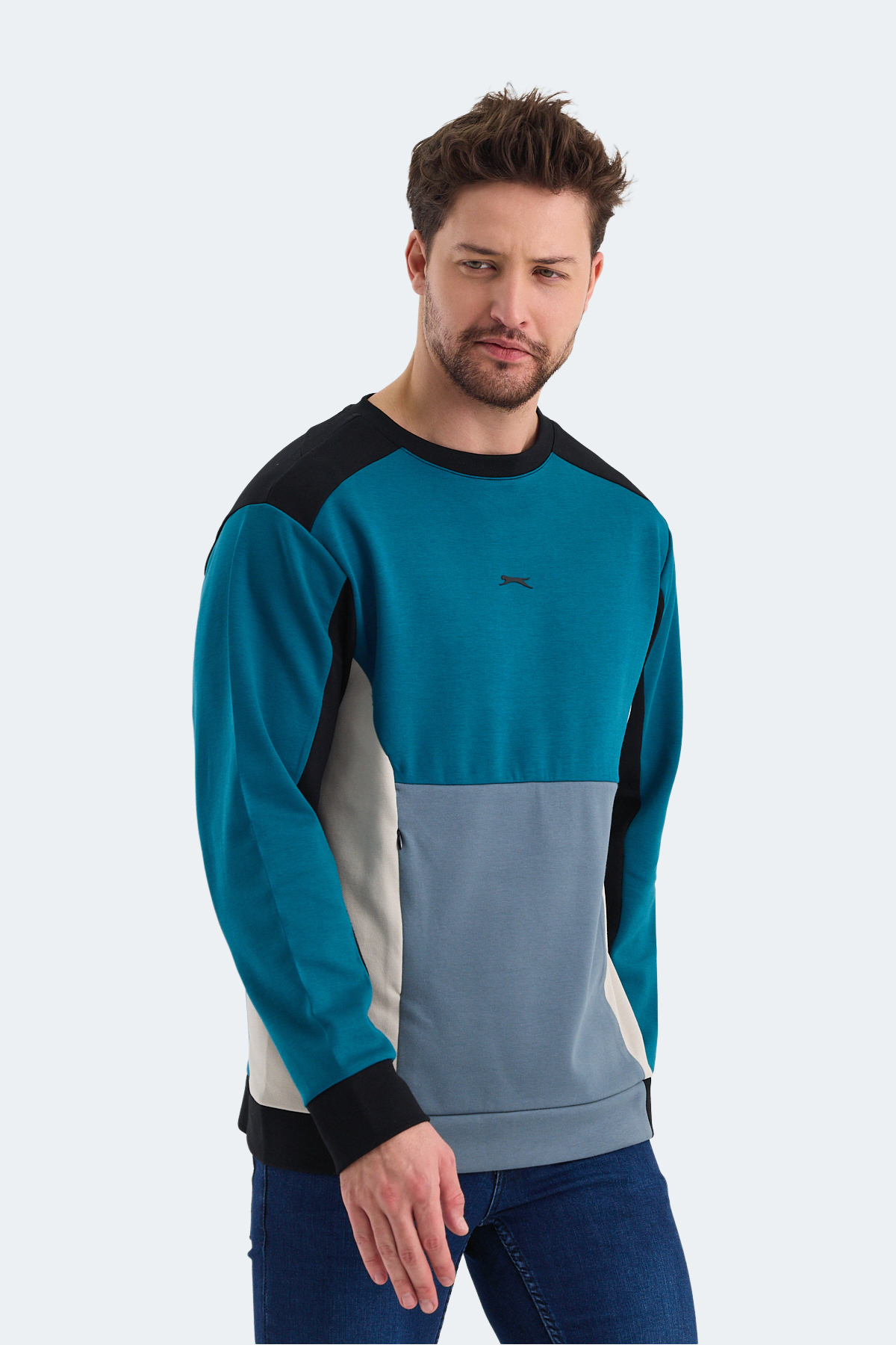 SLAZENGER VITALI Erkek Petrol Sweatshirt görsel 3