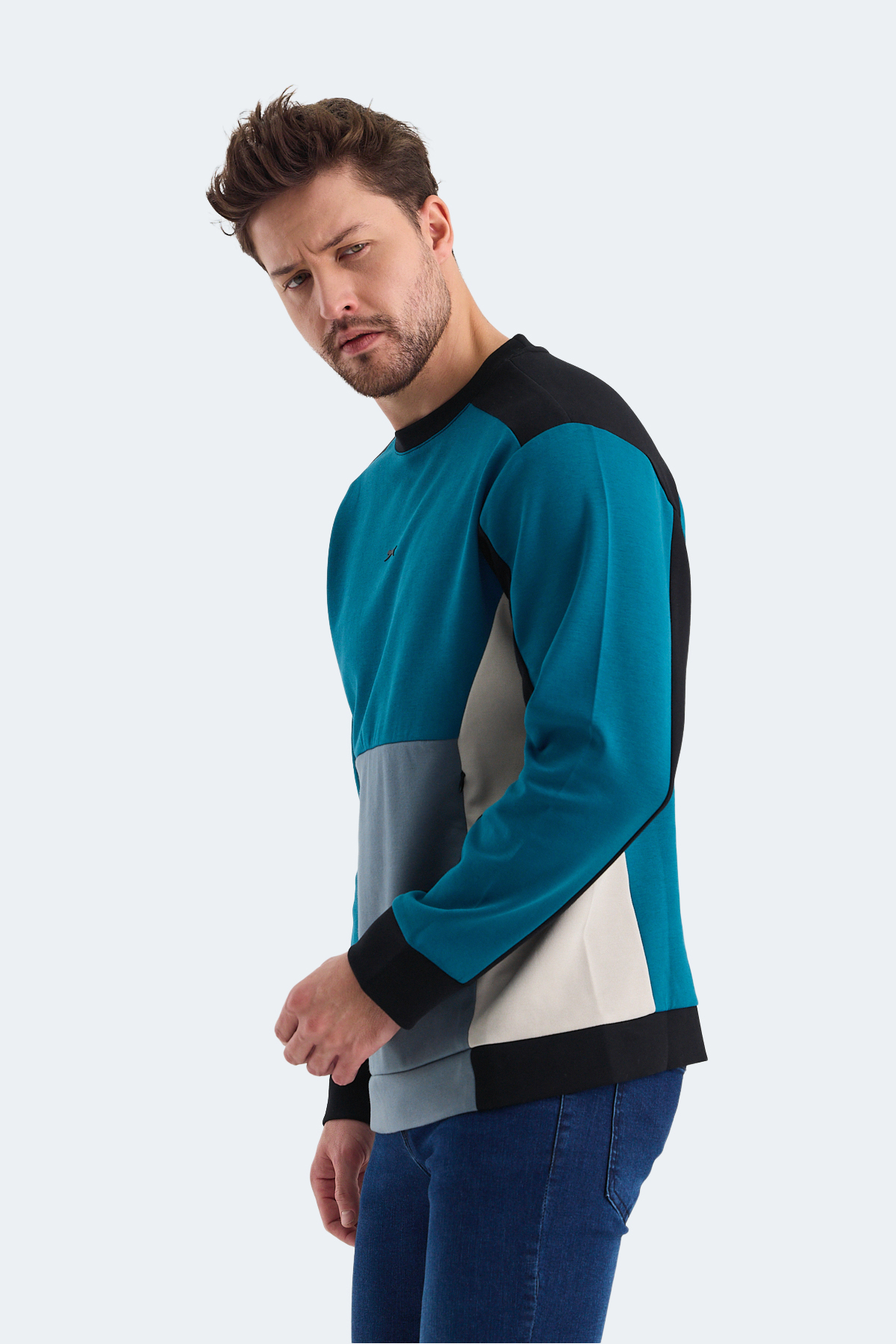 SLAZENGER VITALI Erkek Petrol Sweatshirt görsel 4