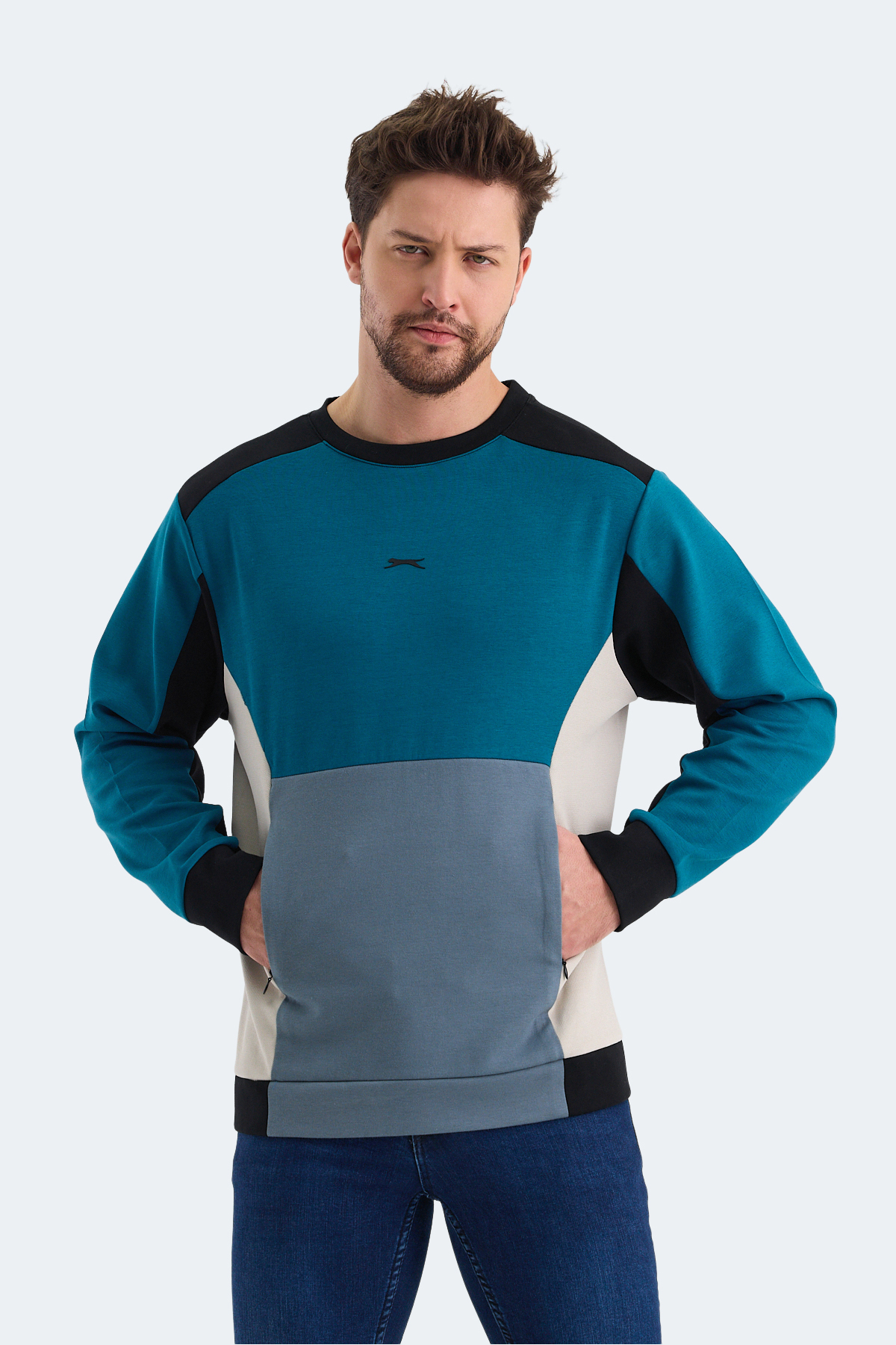 SLAZENGER VITALI Erkek Petrol Sweatshirt görsel 6
