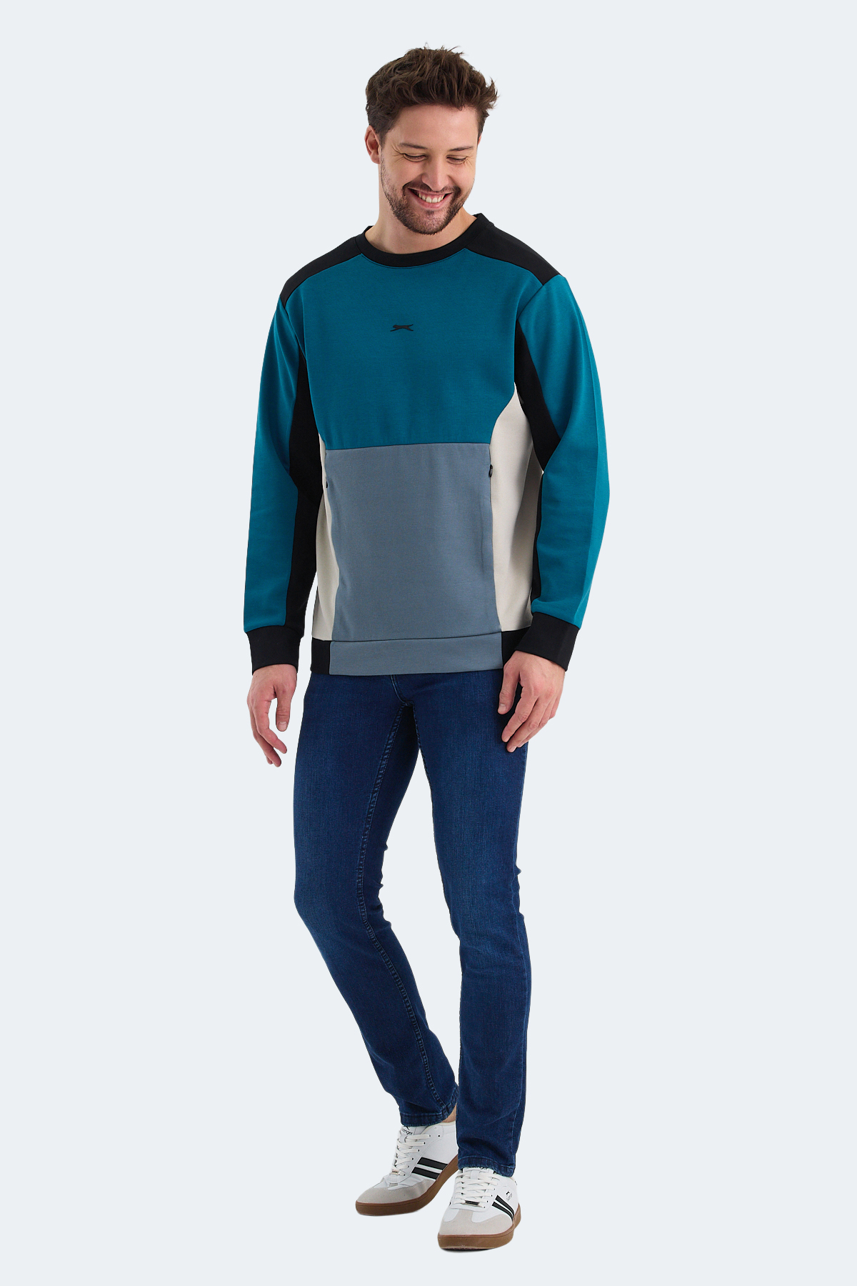 SLAZENGER VITALI Erkek Petrol Sweatshirt görsel 7