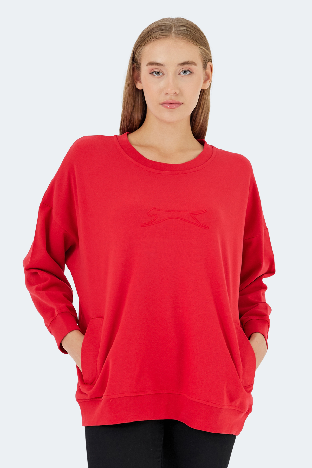 SLAZENGER VIKENTI SW Kadın Kırmızı Sweatshirt