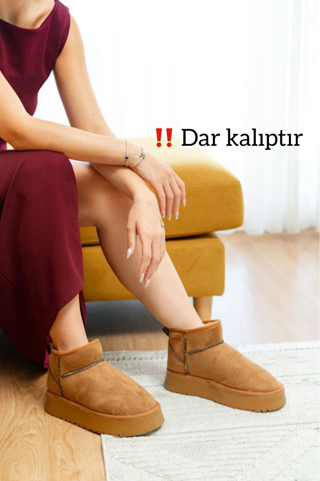 Slipcat Kadın Bot Kadın Ayakkabı Içi Kürklü Bot Kalın Tabanlı Bot Modeli görsel 2