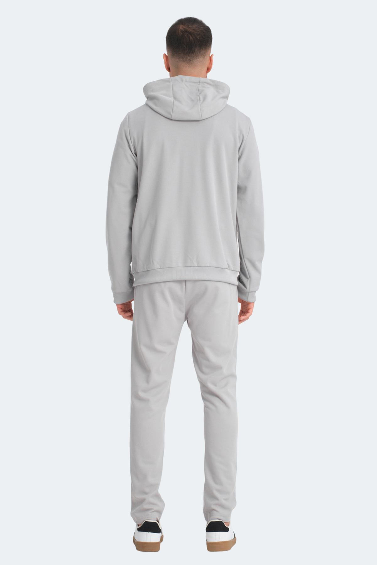 SLAZENGER RICH Erkek Fermuarlı Kapüşonlu Cepli Gri Eşofman Takımı görsel 2